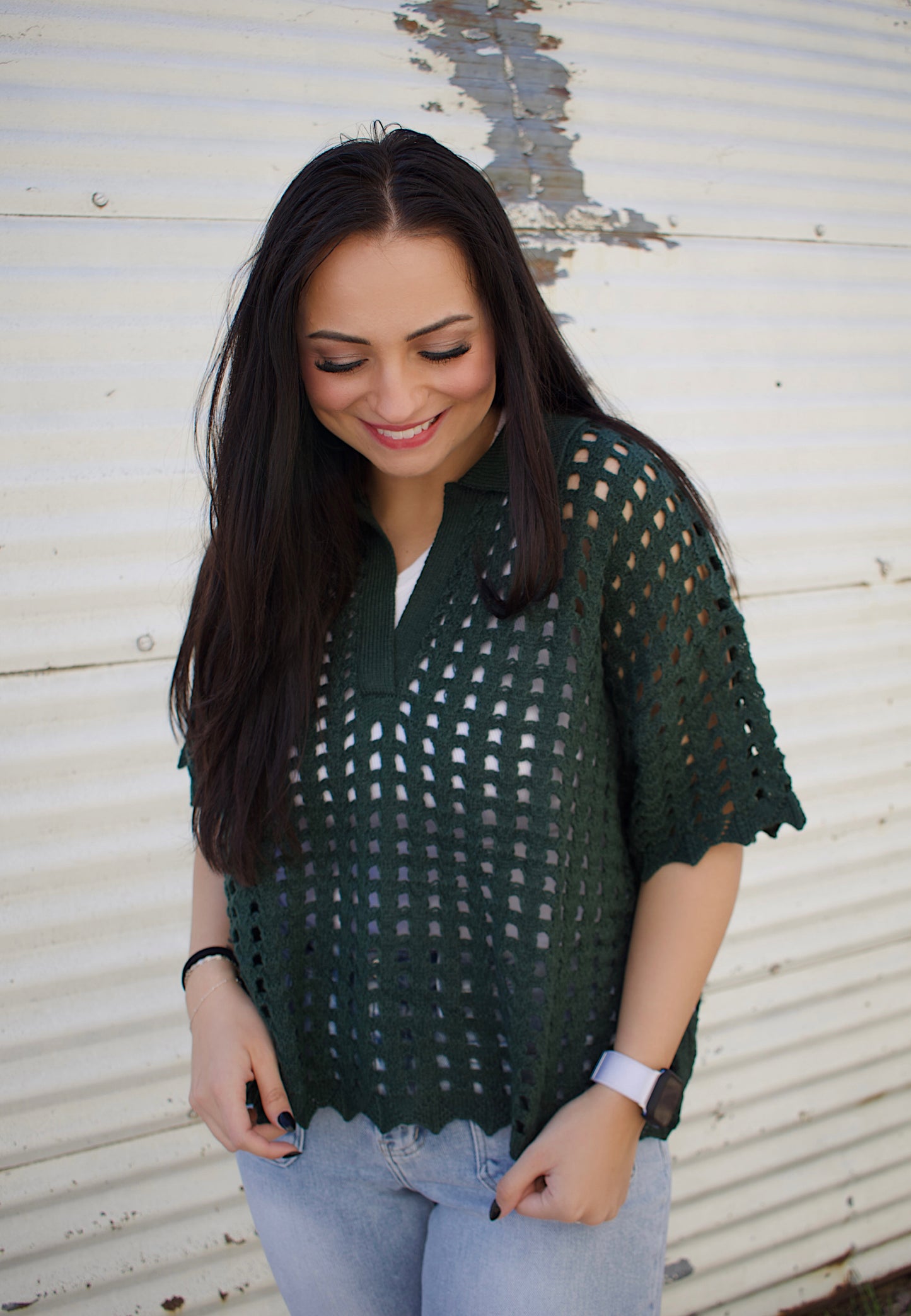 Lilly Edge Open Stitch Sweater Top