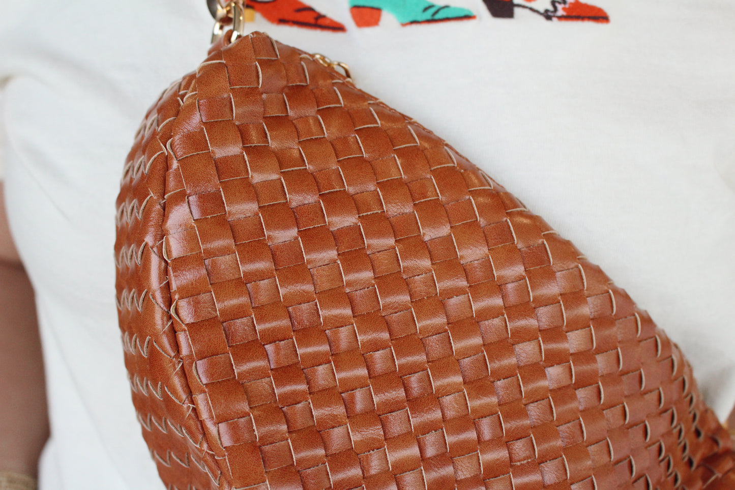 Romee Woven Saddle Bag: Brown