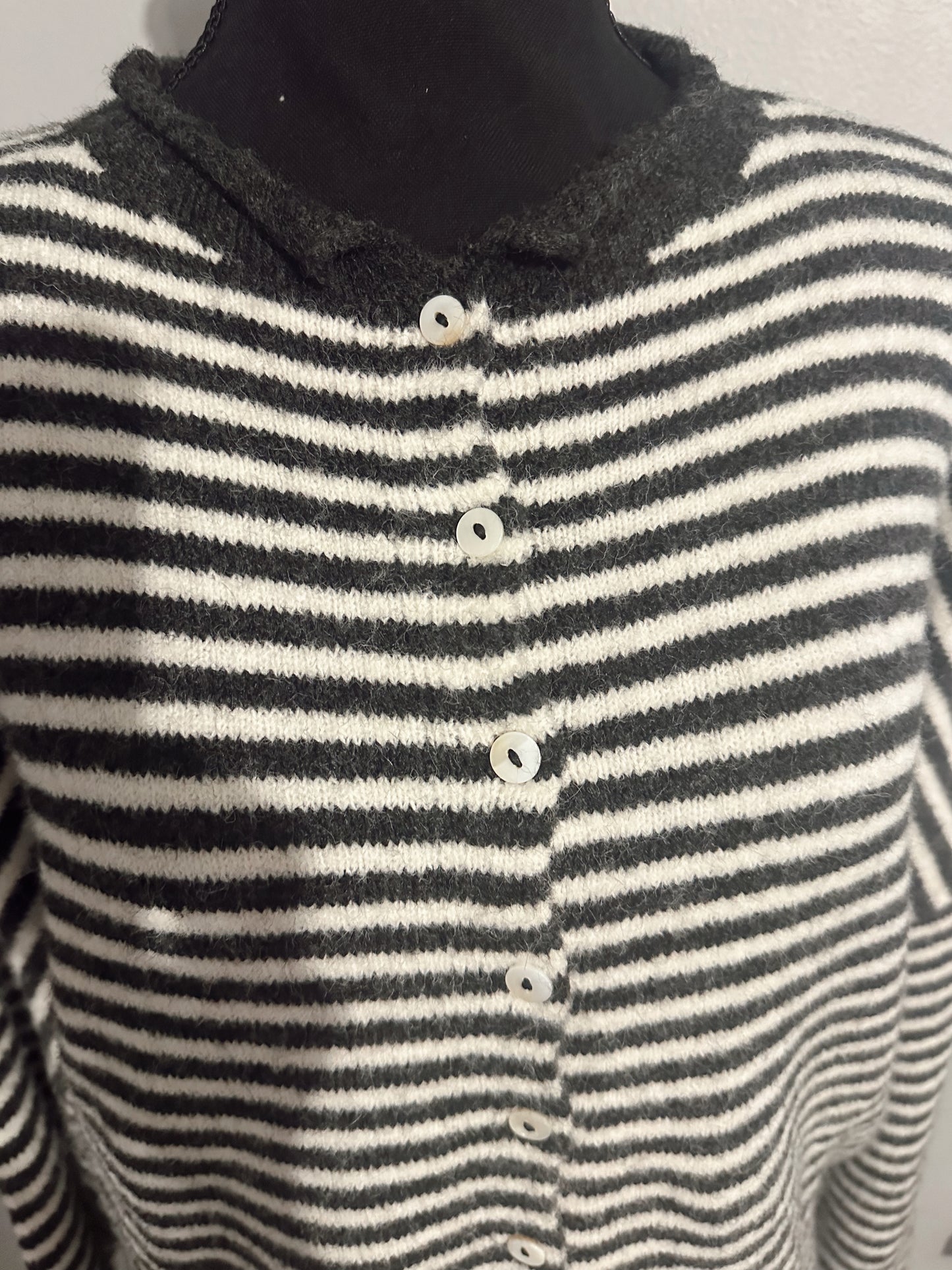 Piper Cardigan - Mini Striped : Charcoal