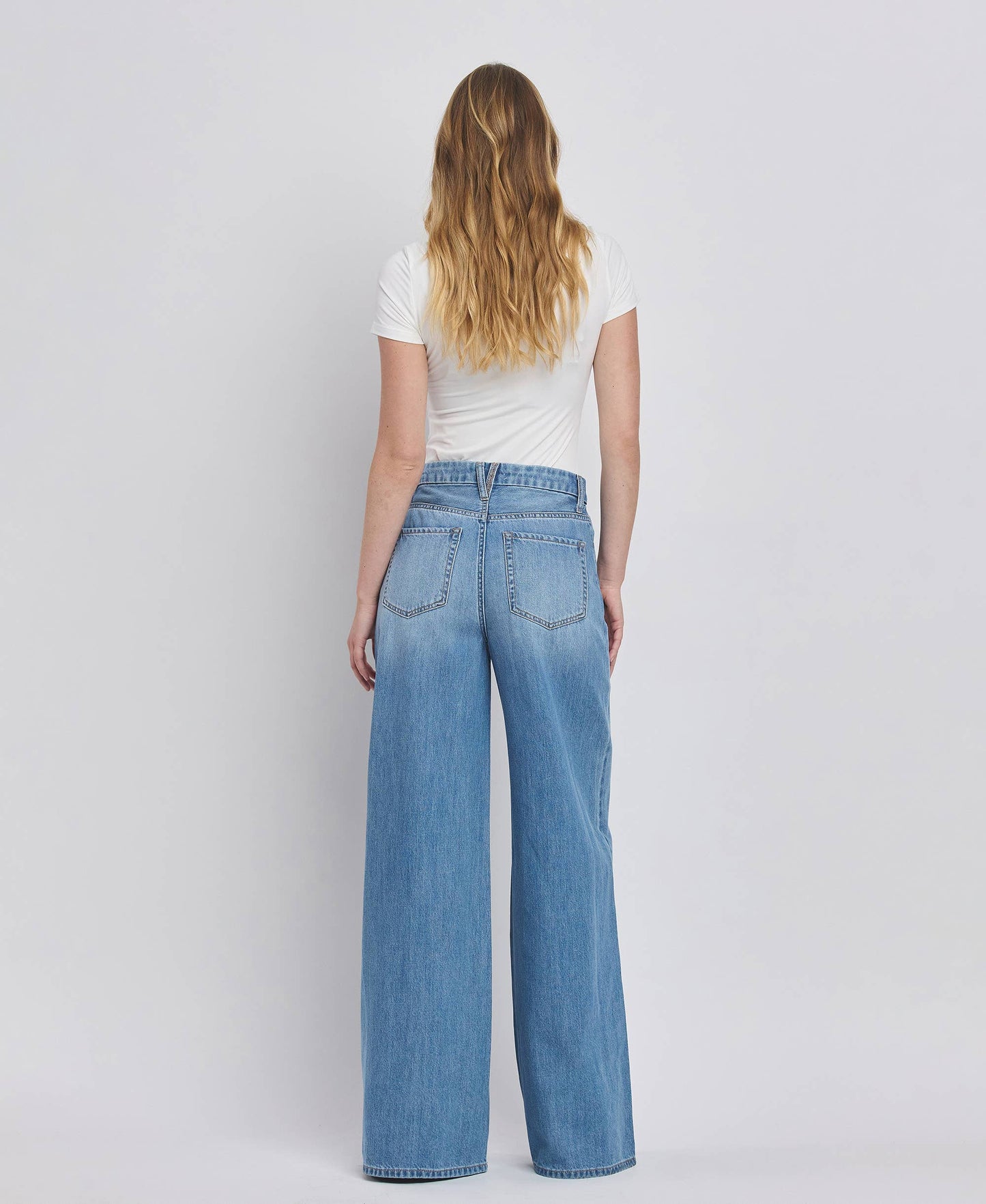 Super High Rise Wide Leg Jeans- Vervet by Flying Monkey