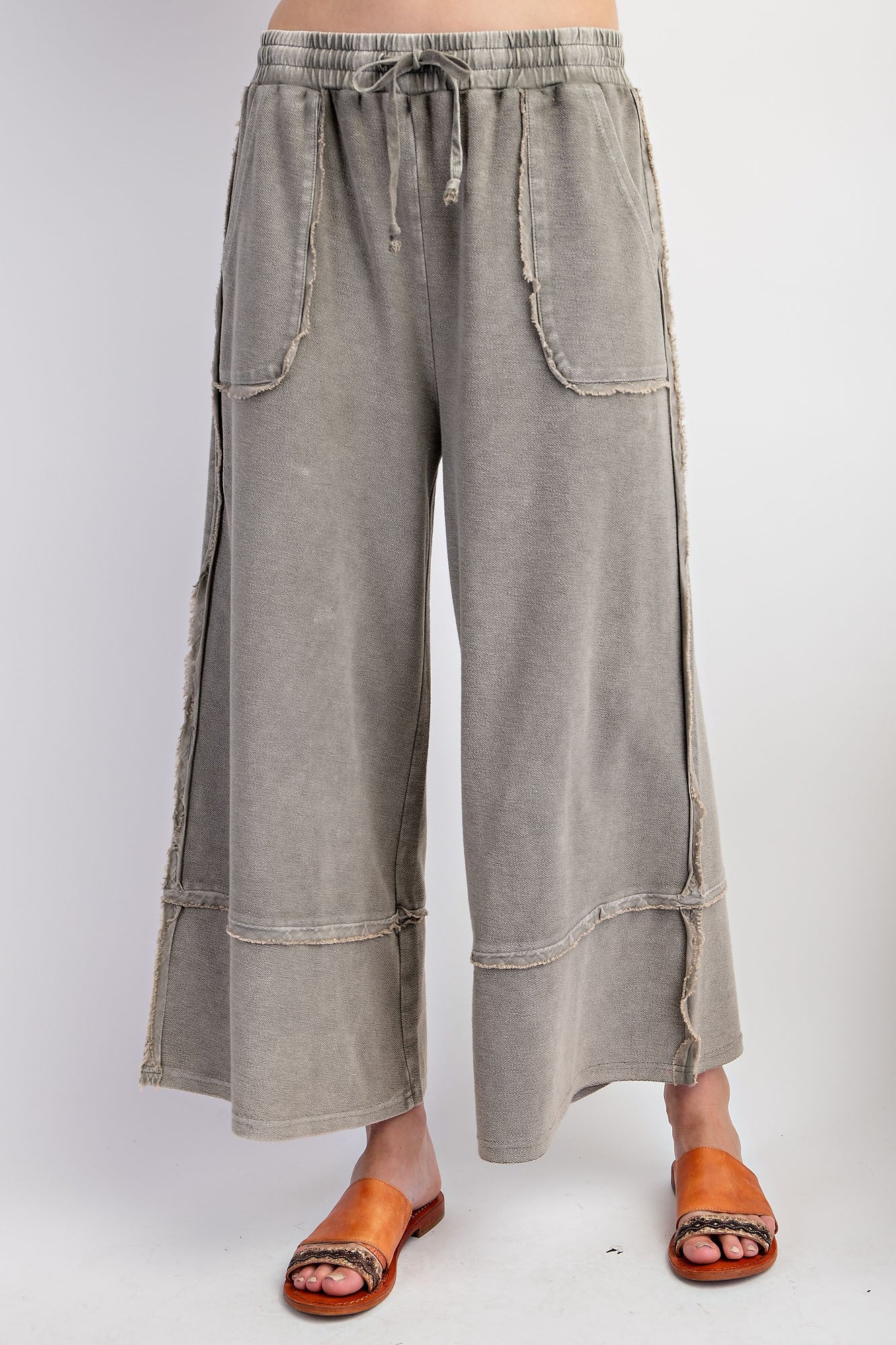 Jordi Terry Knit Palazzo Pants (Plus Size)