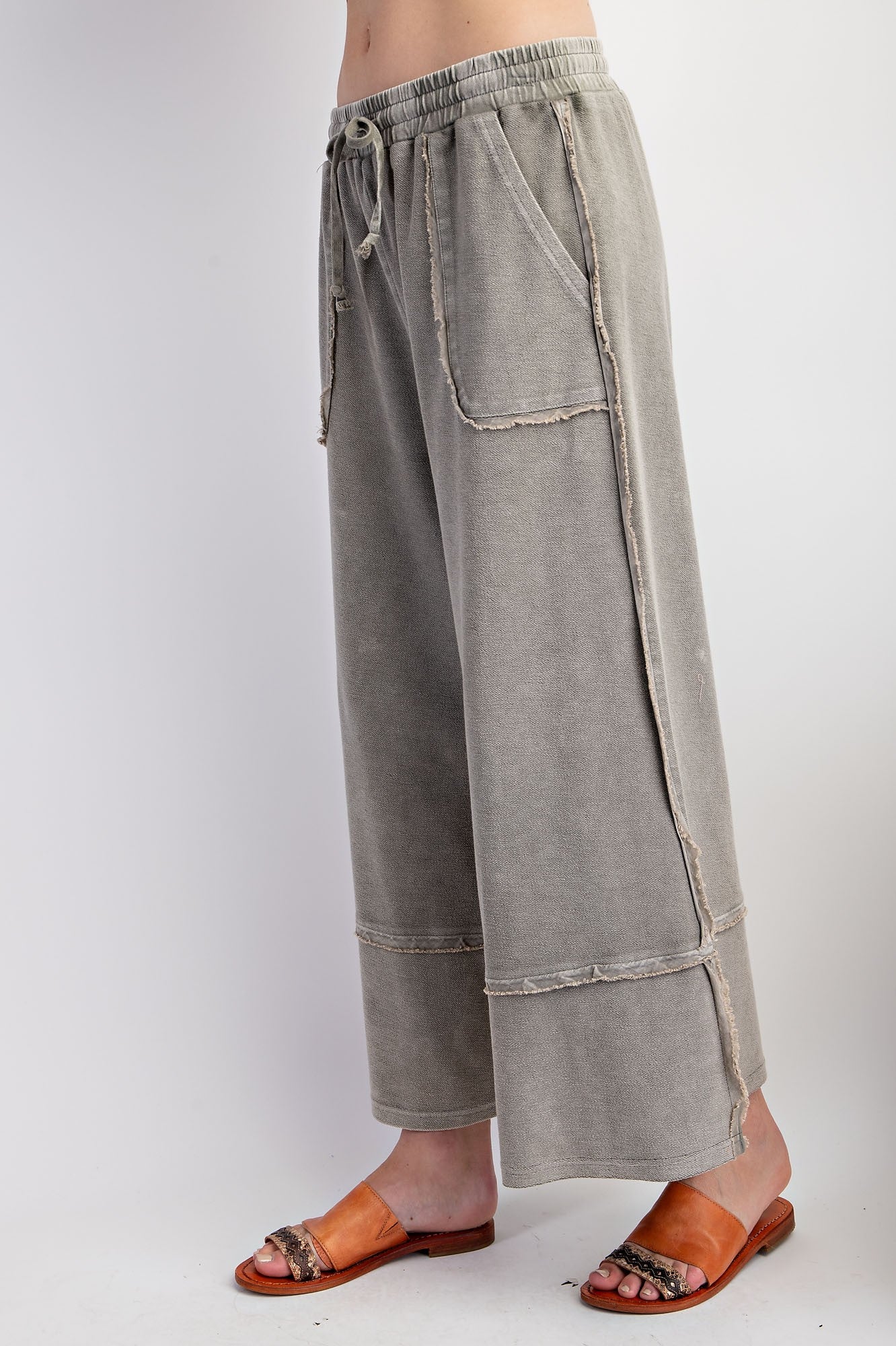 Jordi Terry Knit Palazzo Pants (Plus Size)