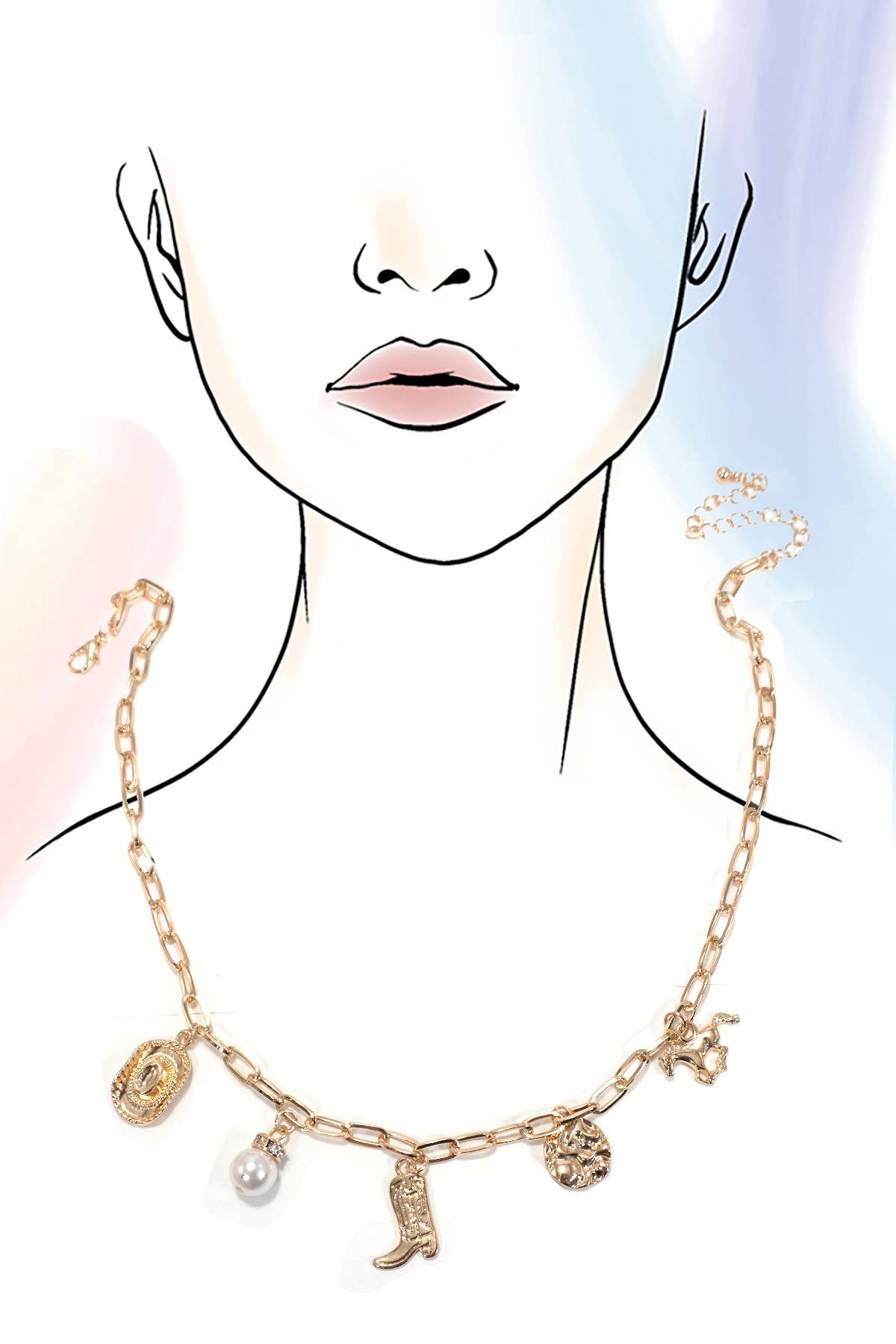 Western Charm Necklace | Gold