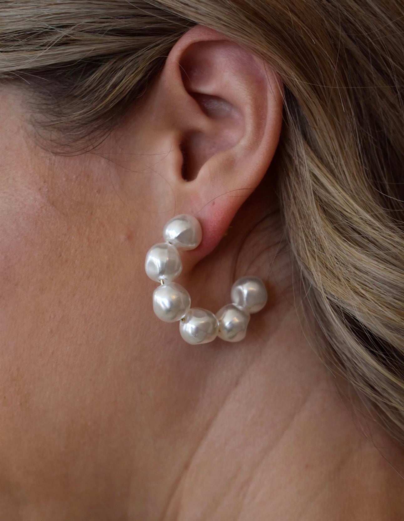 Pearl Hoop Earrings
