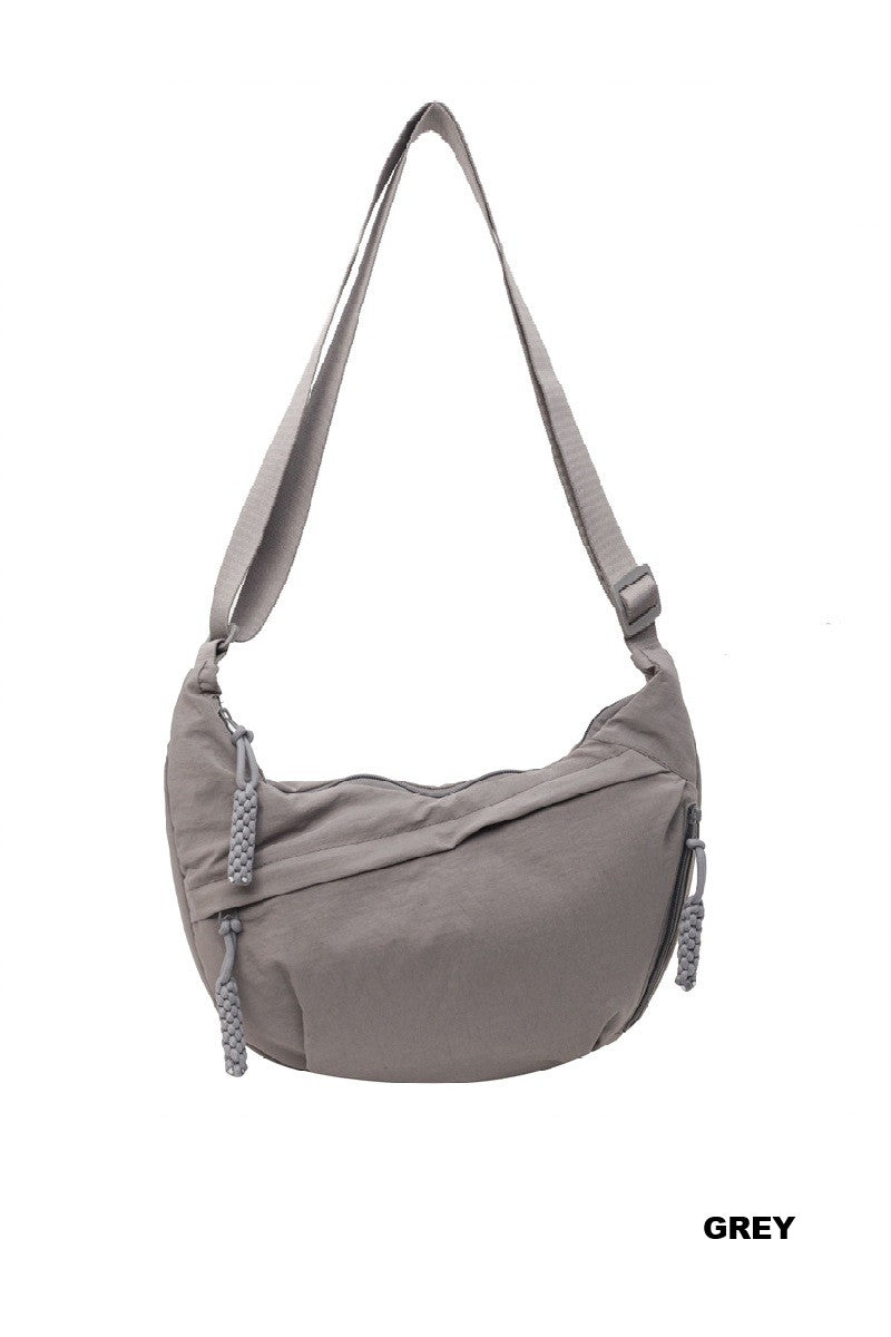 Grey Everyday Crescent Crossbody Bag