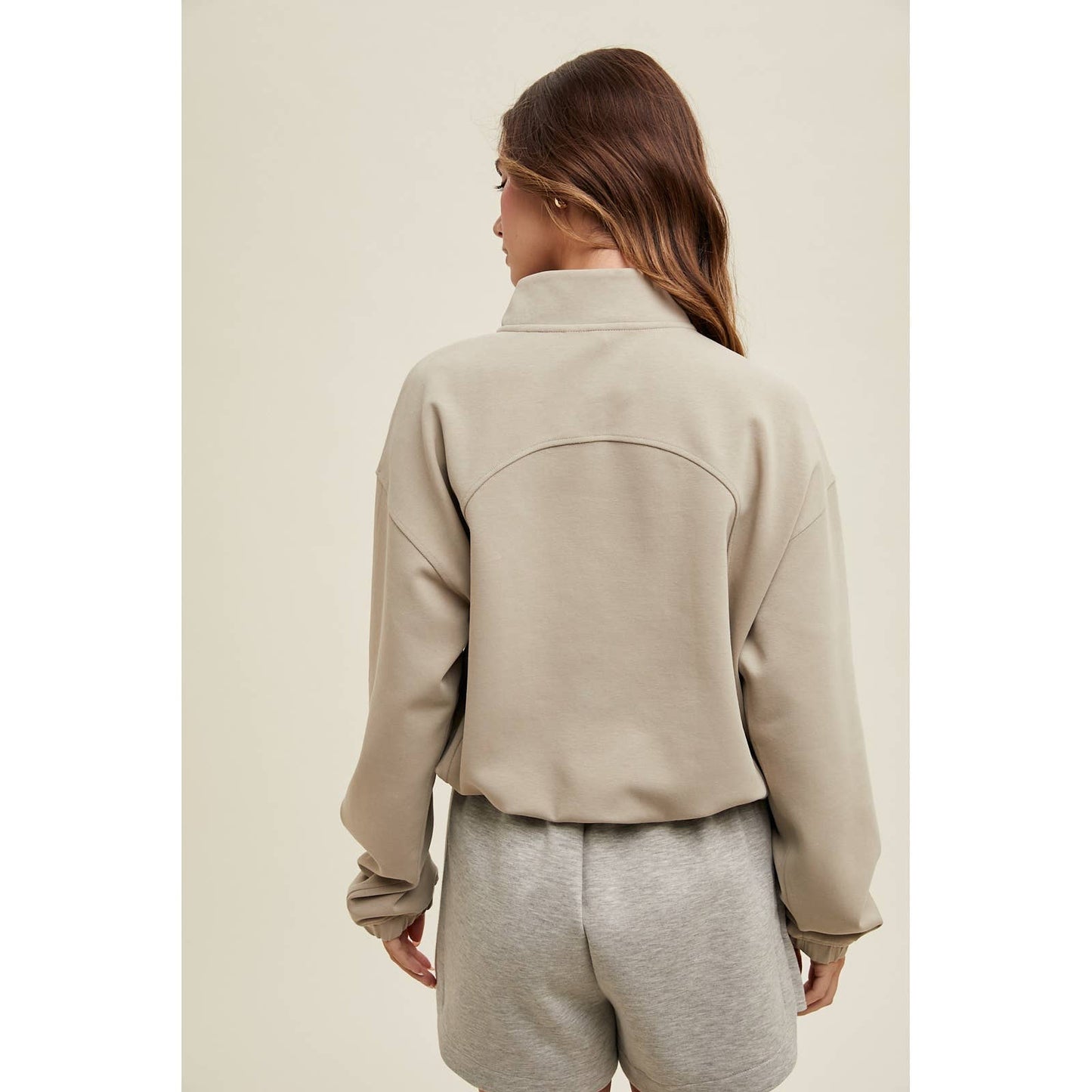 Scuba Half-Zip Pullover : Taupe