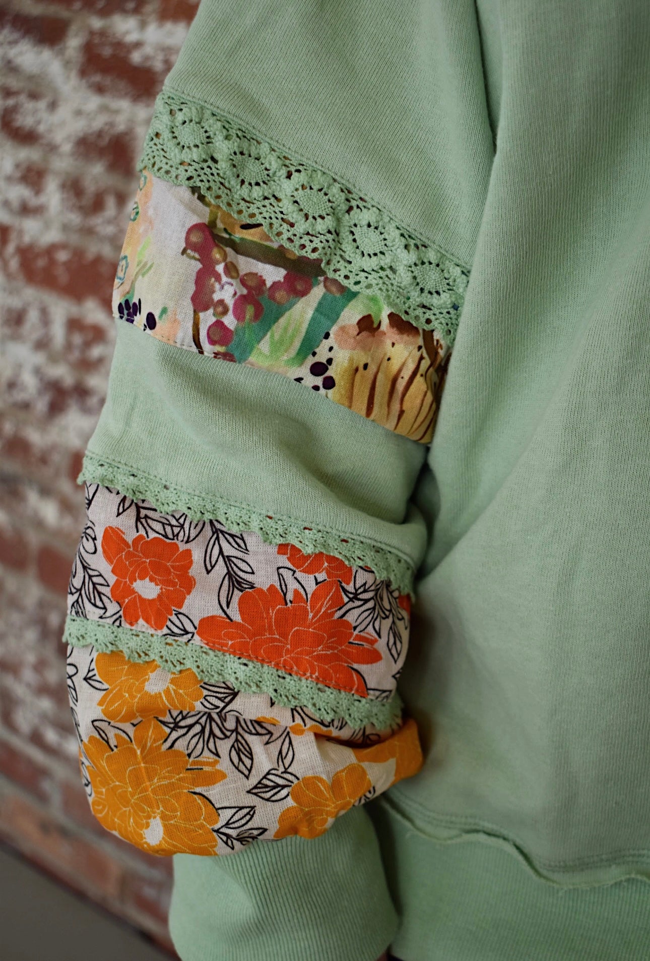 Remi Print Mix Button Hoodie (Plus Size)