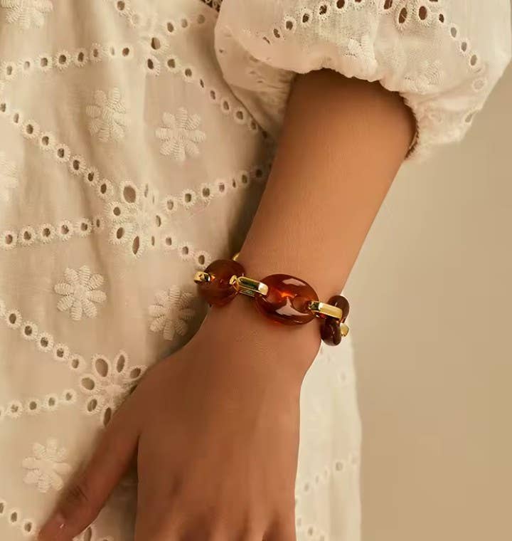Tortoise Marbled Link Bracelet