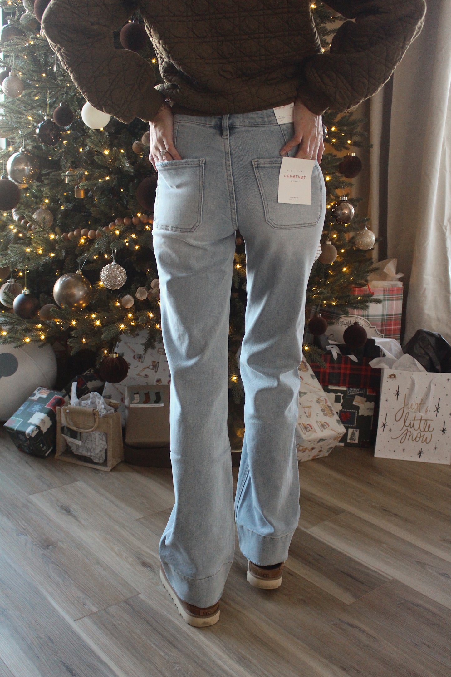 High Rise Trouser Hem Flare Jeans