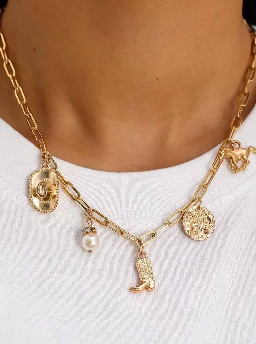 Western Charm Necklace | Gold