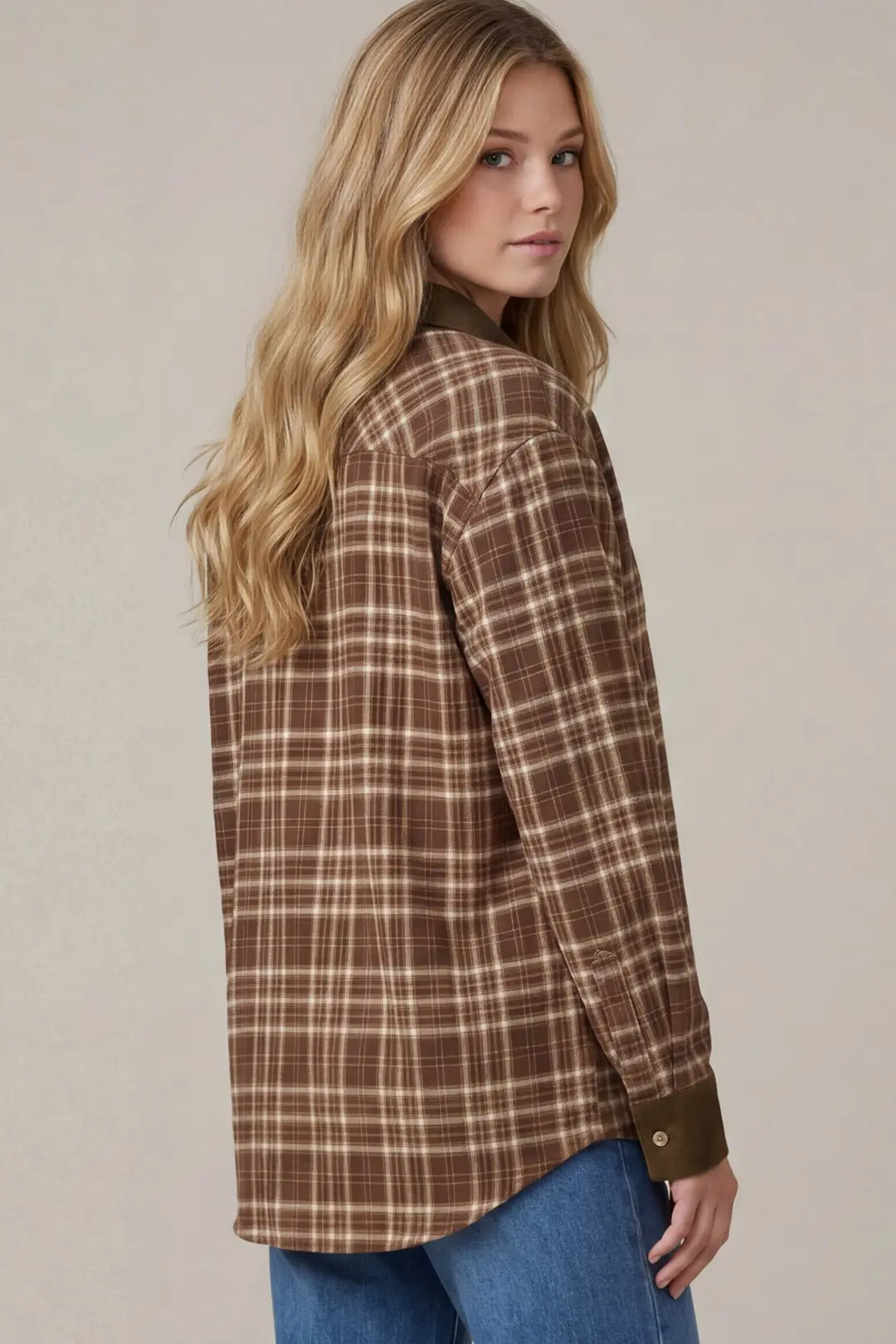 Brown Plaid Button Down