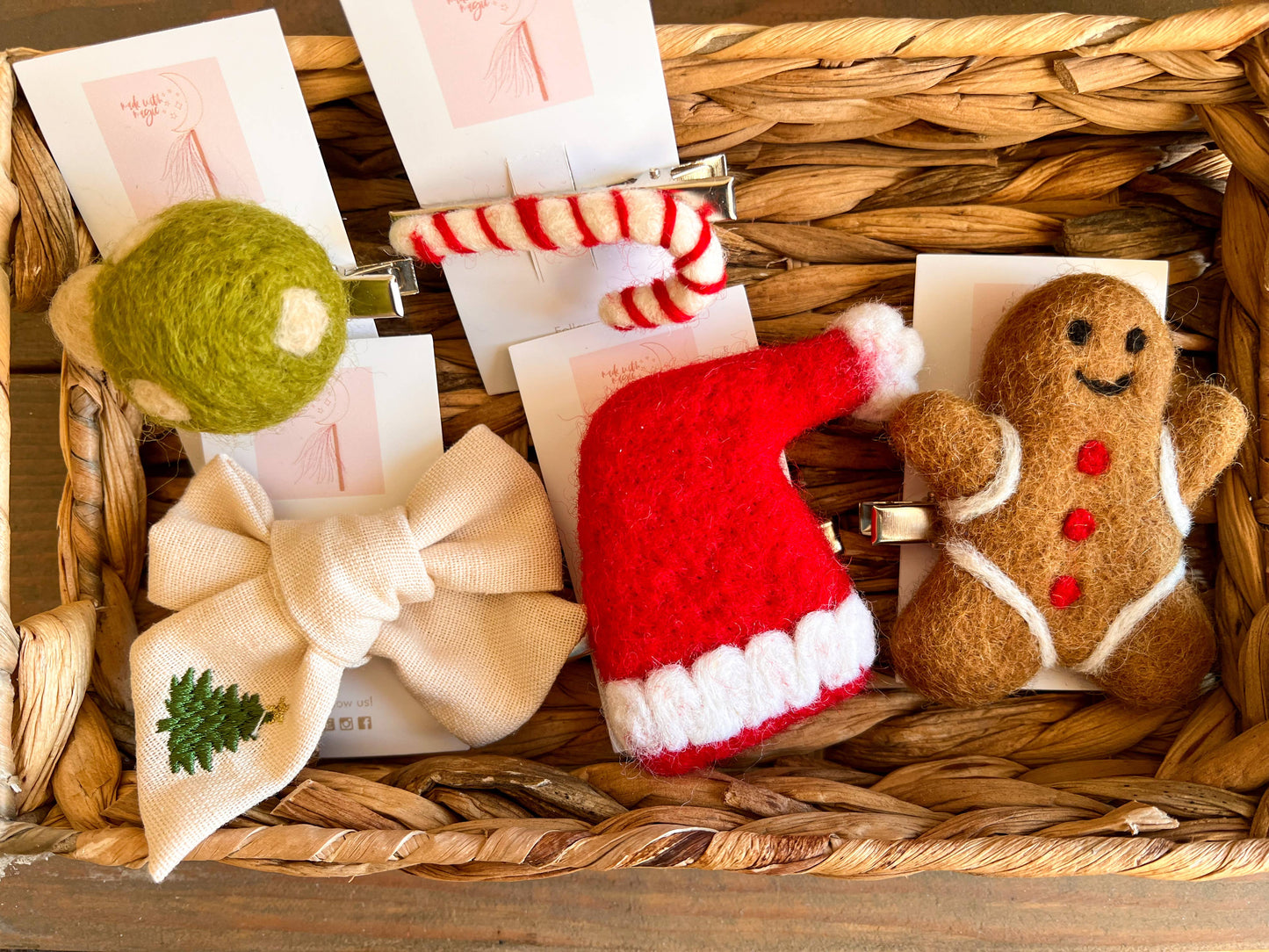 Candy Cane Felt Shape Hair Clip
