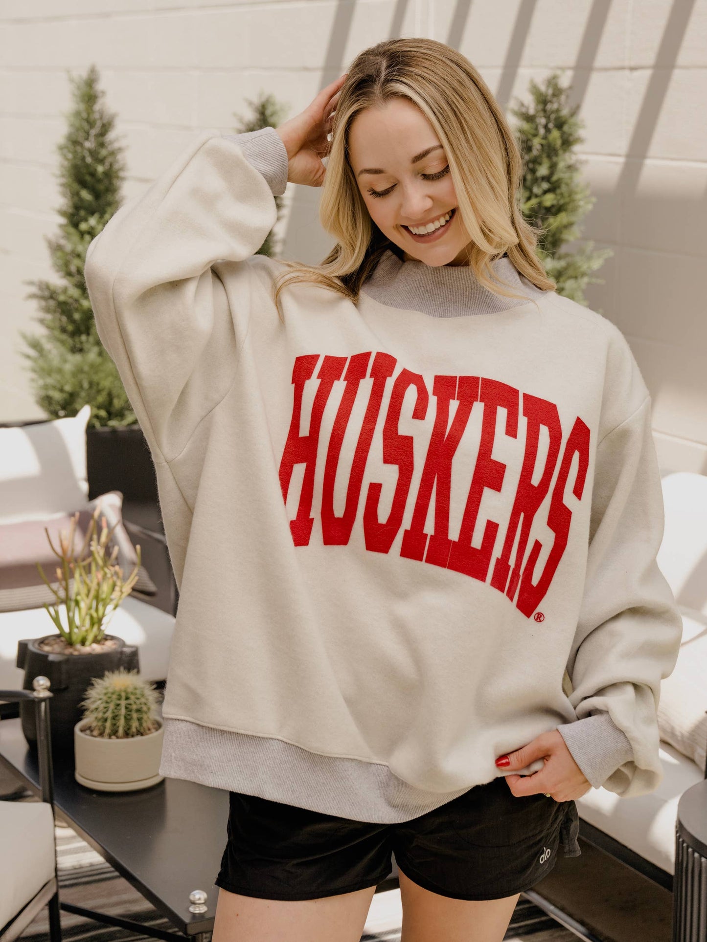 Nebraska Huskers Reversible Mock Neck Sweatshirt