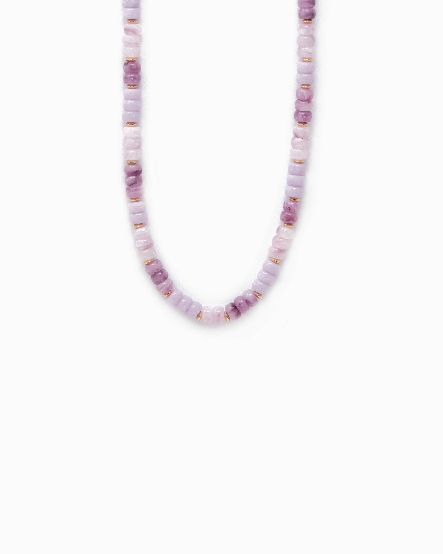 Multi-Color Beaded Necklace: Lavender