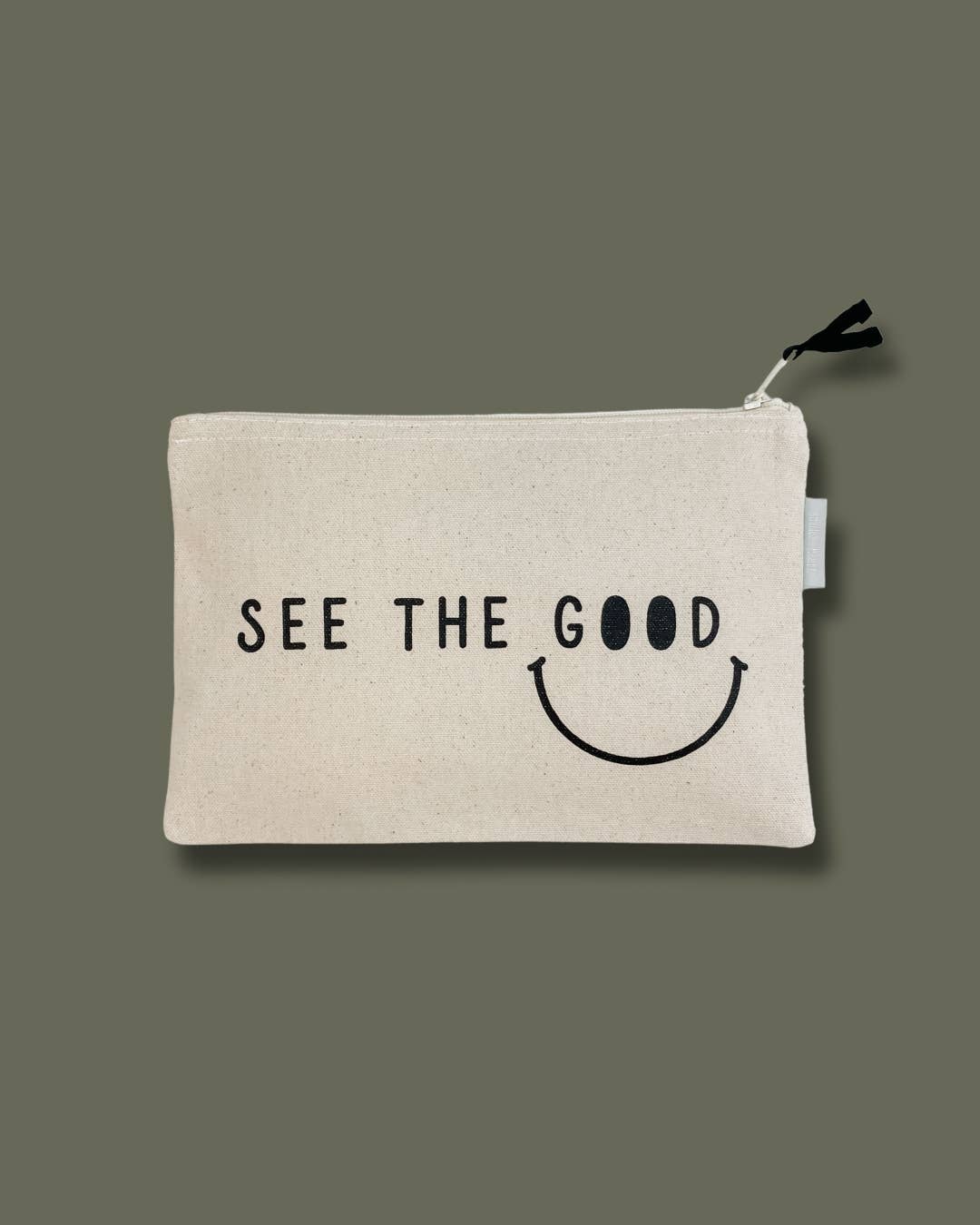 See the Good Large Canvas Zipper Pouch: See the Good