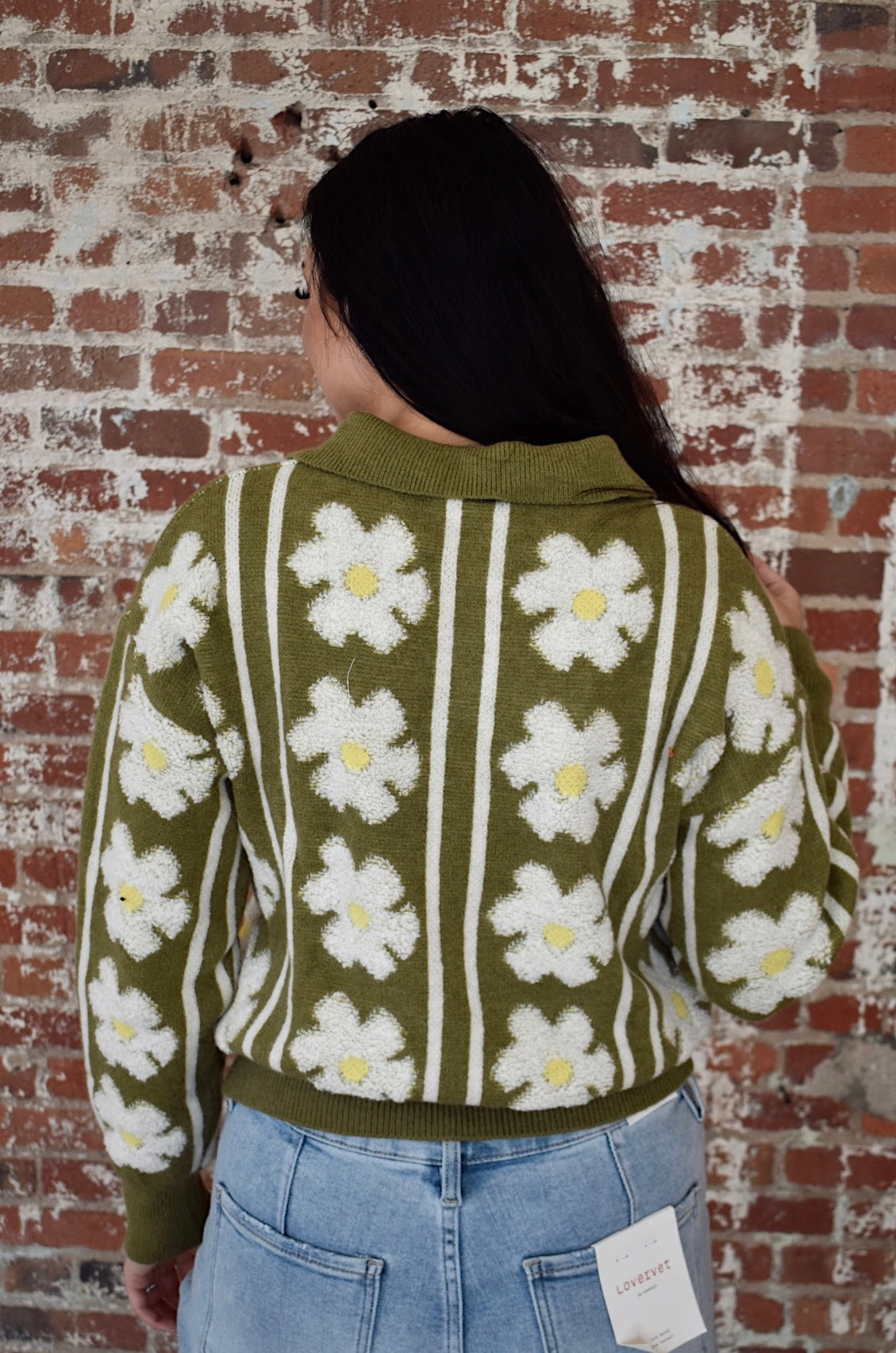 Frankie Floral Stripe Collar Sweater