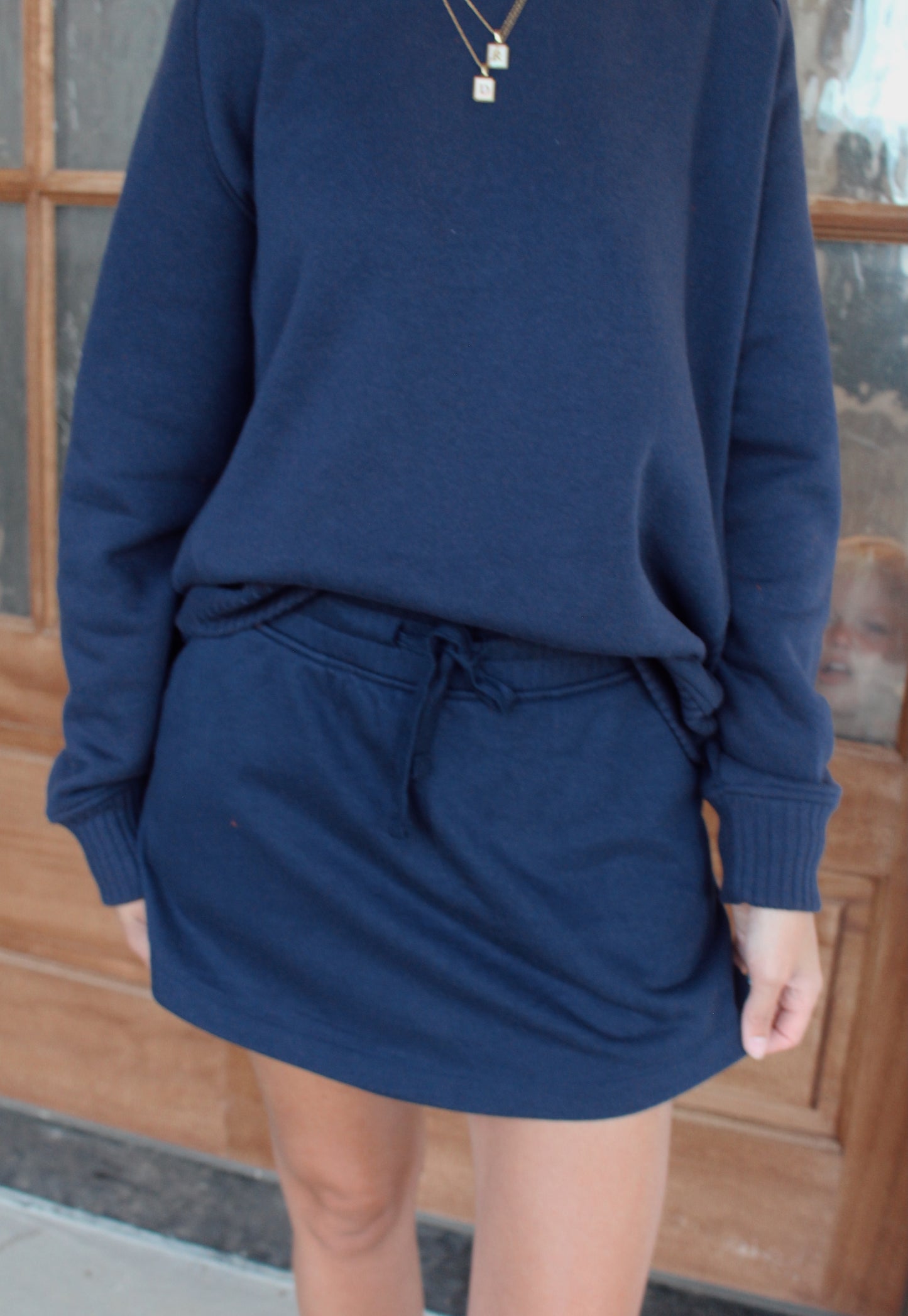 Kia French Terry Skort- Navy