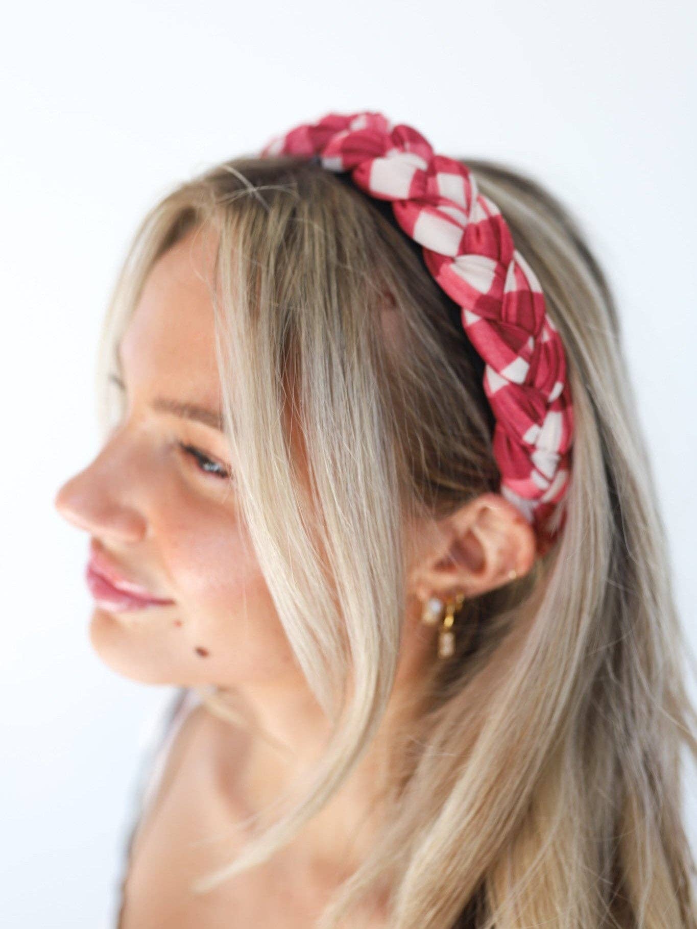 Red Gingham Headband