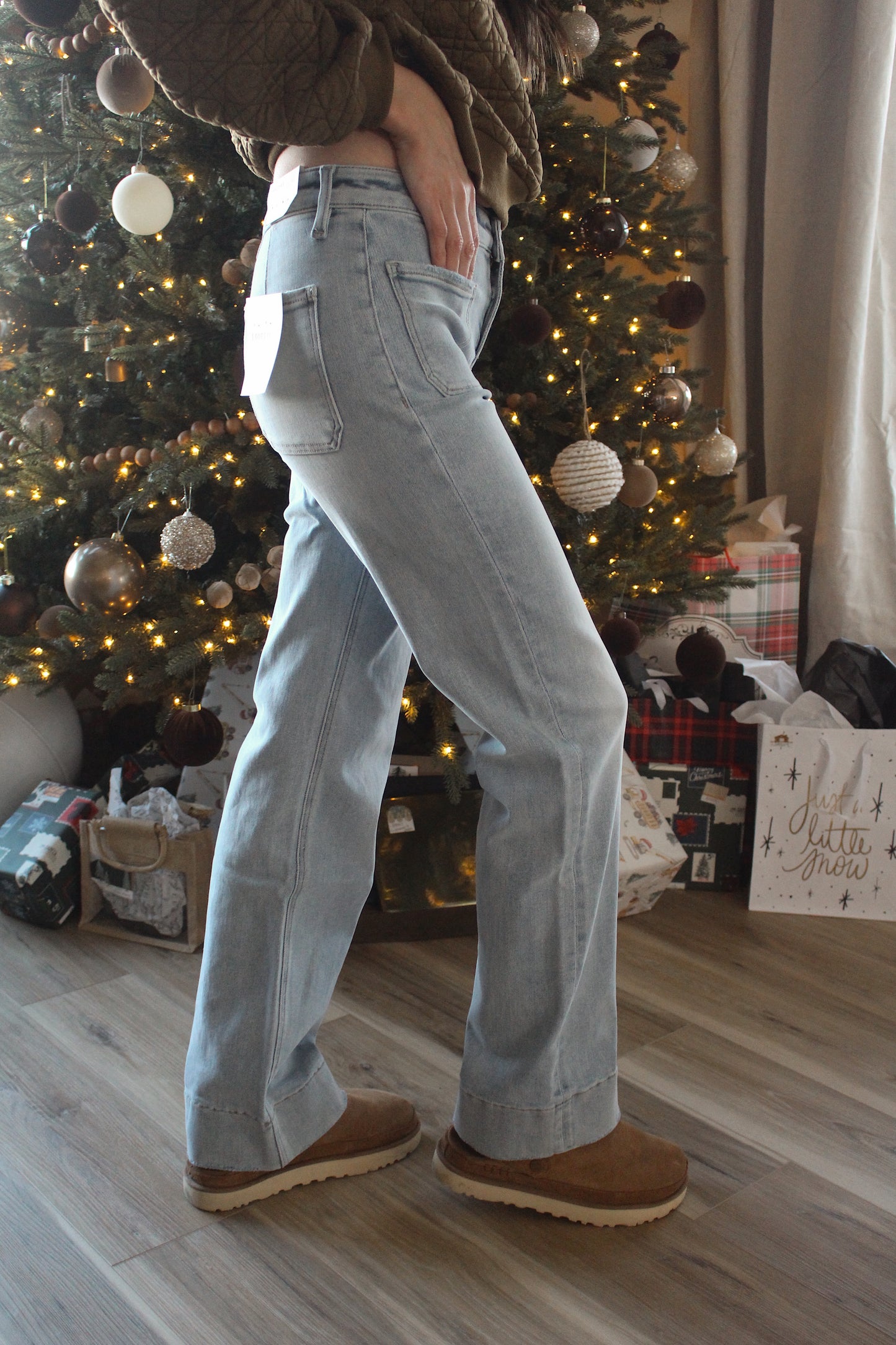 High Rise Trouser Hem Flare Jeans