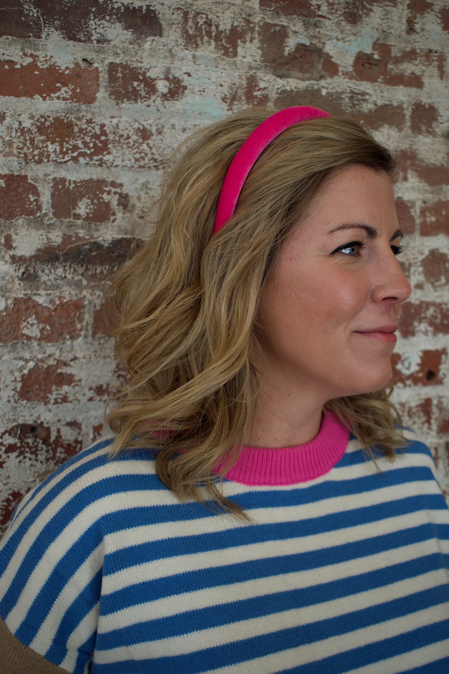 Padded Velvet Headband (Hot Pink)