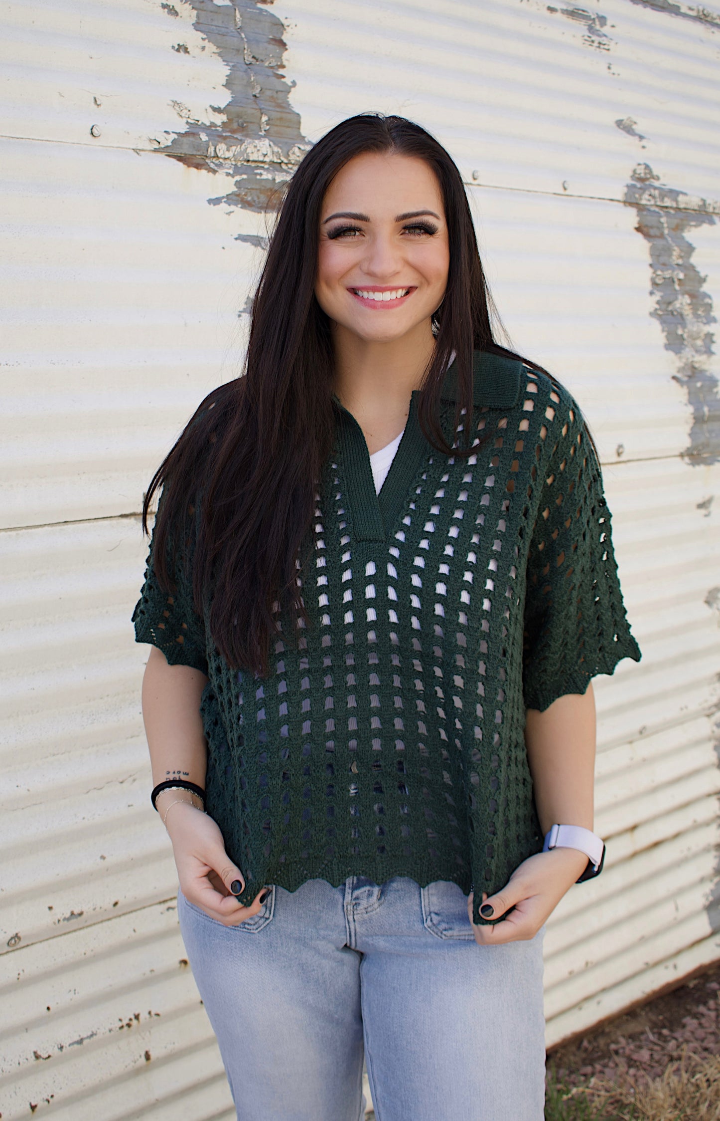 Lilly Edge Open Stitch Sweater Top