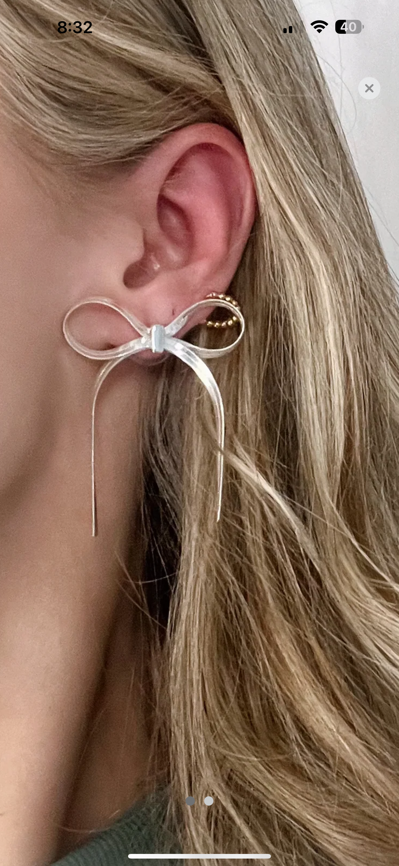 Bow studs large- silver