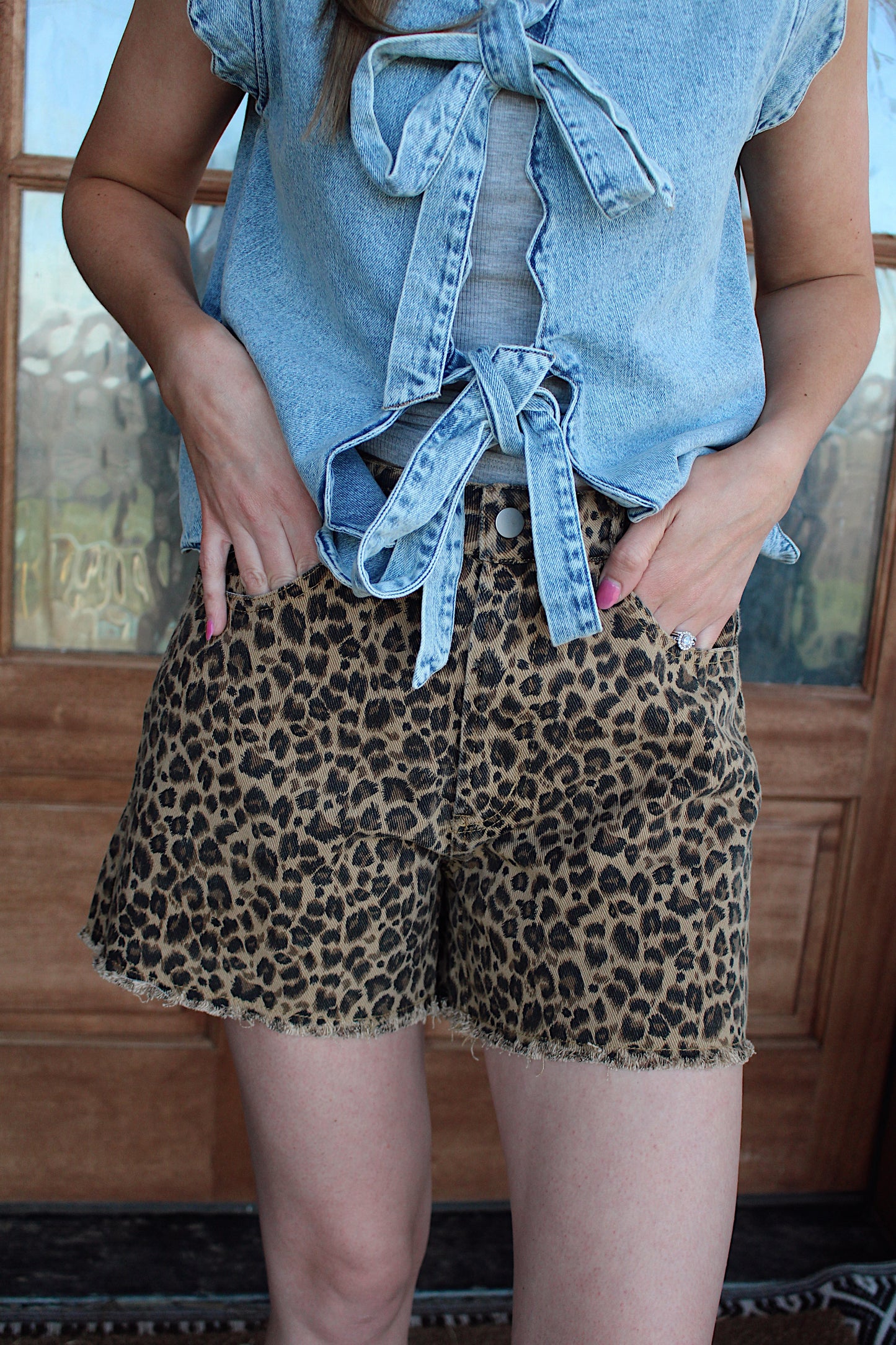 Leopard Twill Shorts