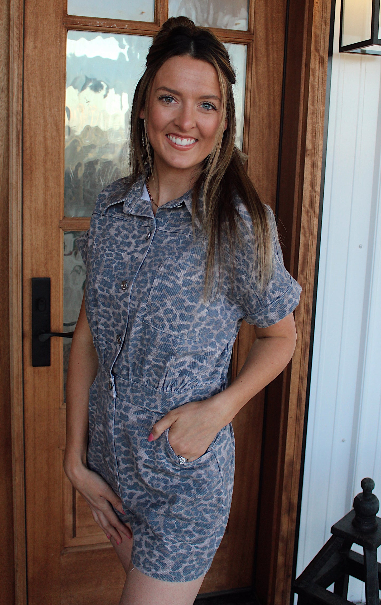 Cheetah Print Romper