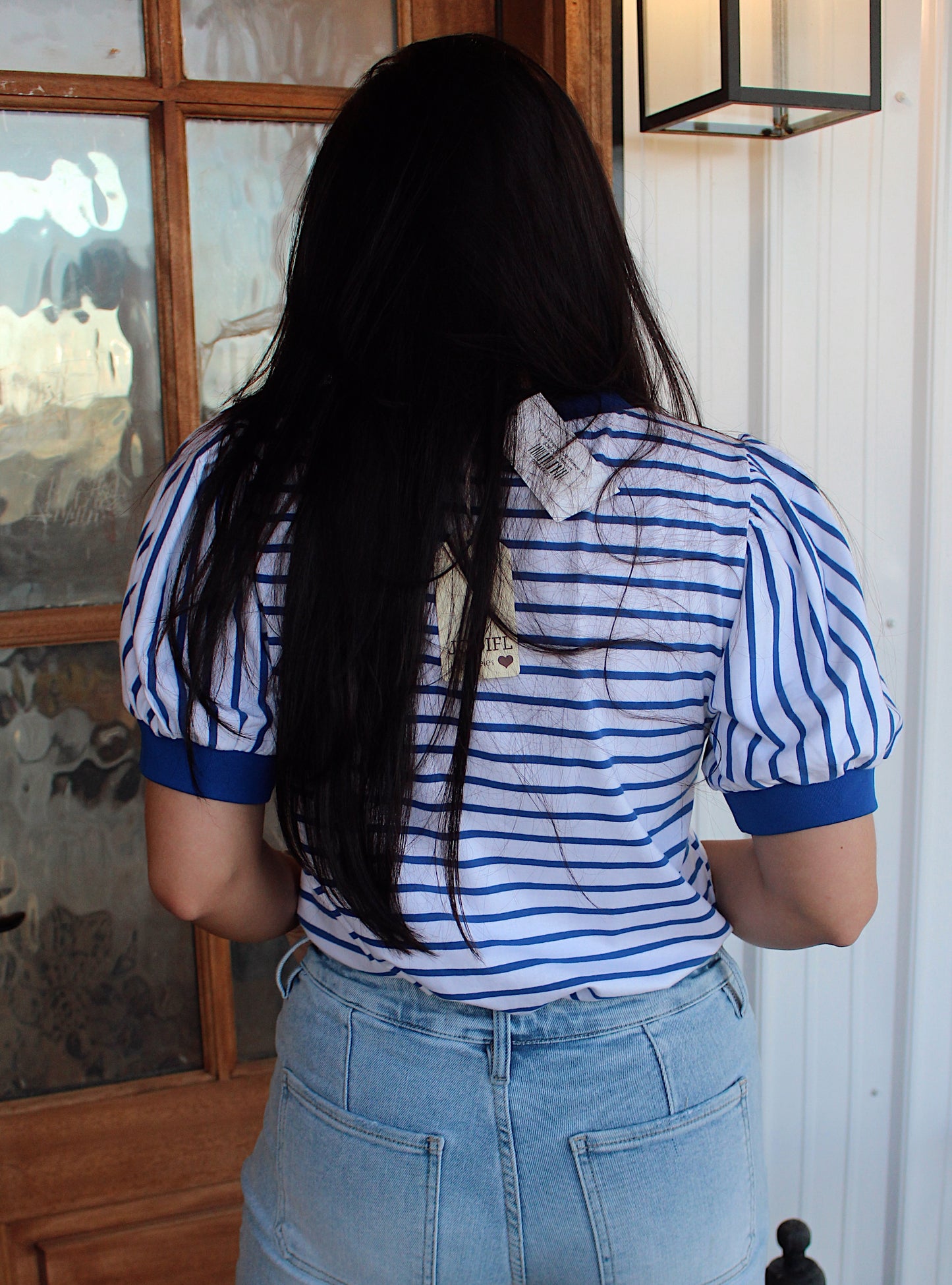 Faye Striped Puff Sleeve Top