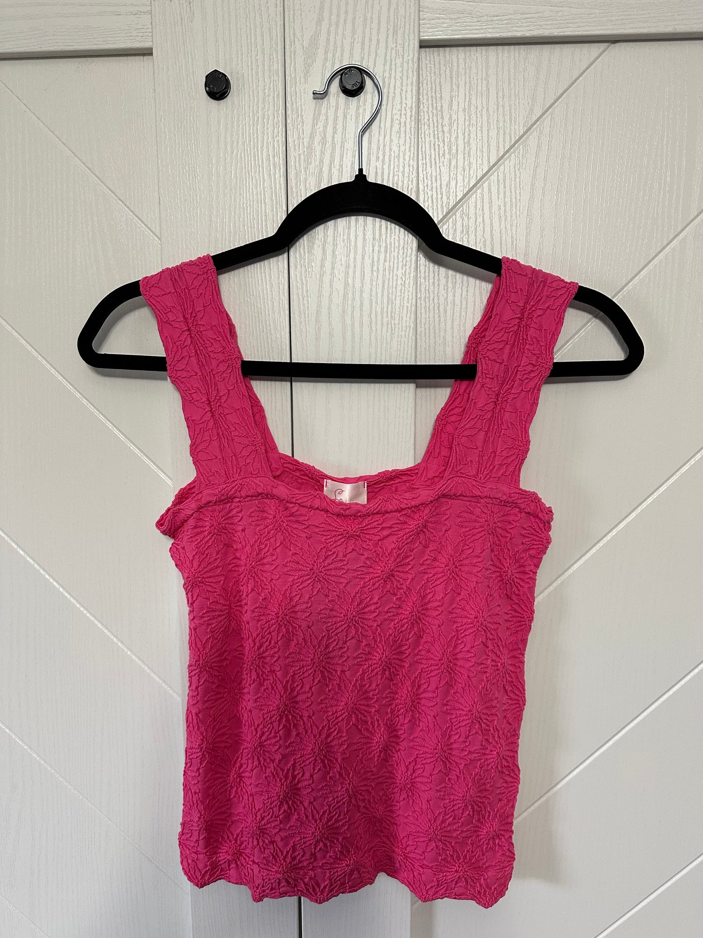 Adele Floral Seamless Tank Top- Fuschia