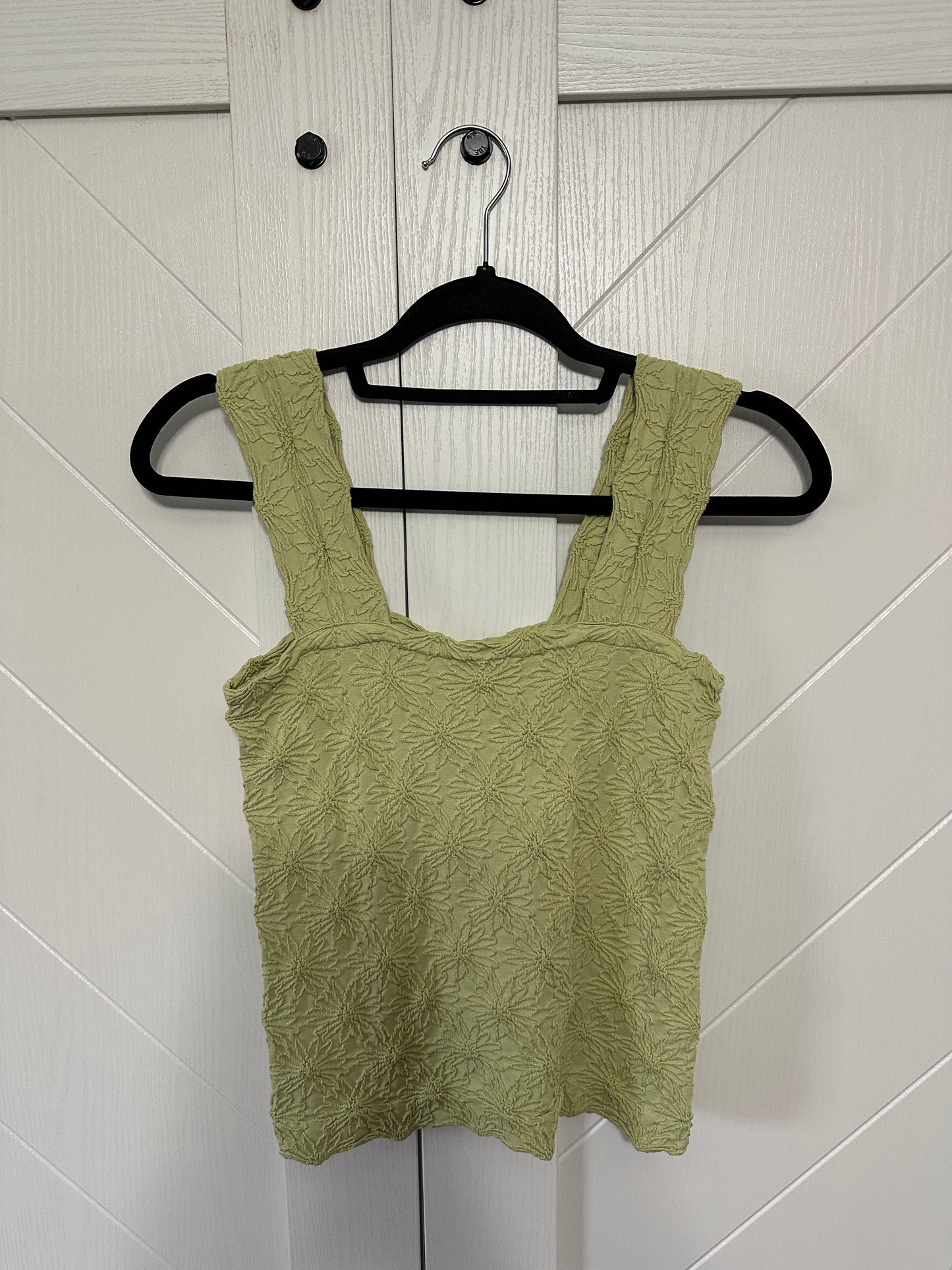 Adele Floral Seamless Tank Top-Sage