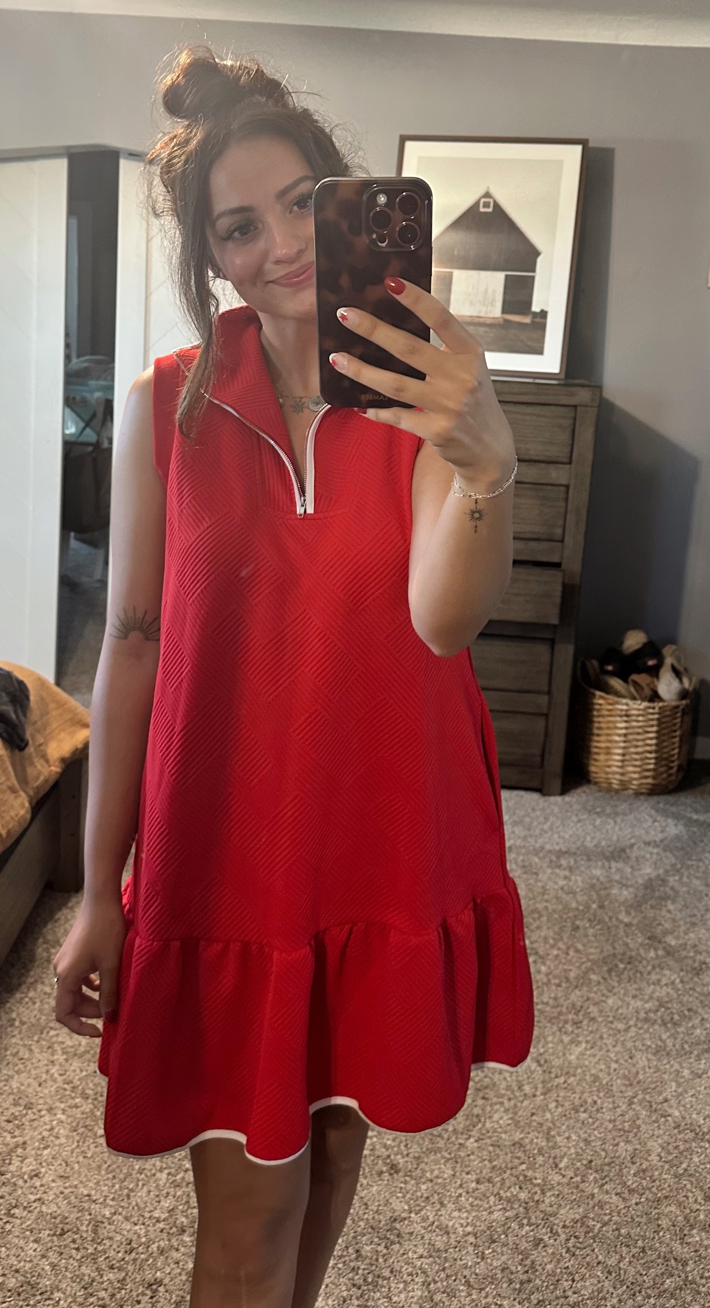 Textured Collared Neck Dress