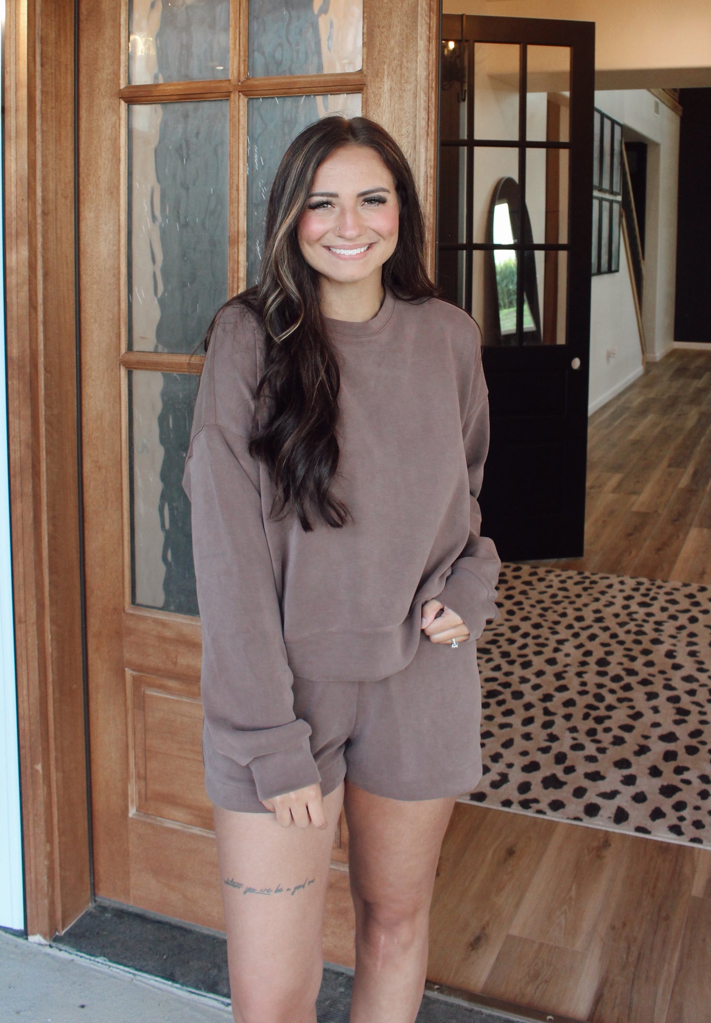 Cloud Knit Lounge Shorts (Chocolate)