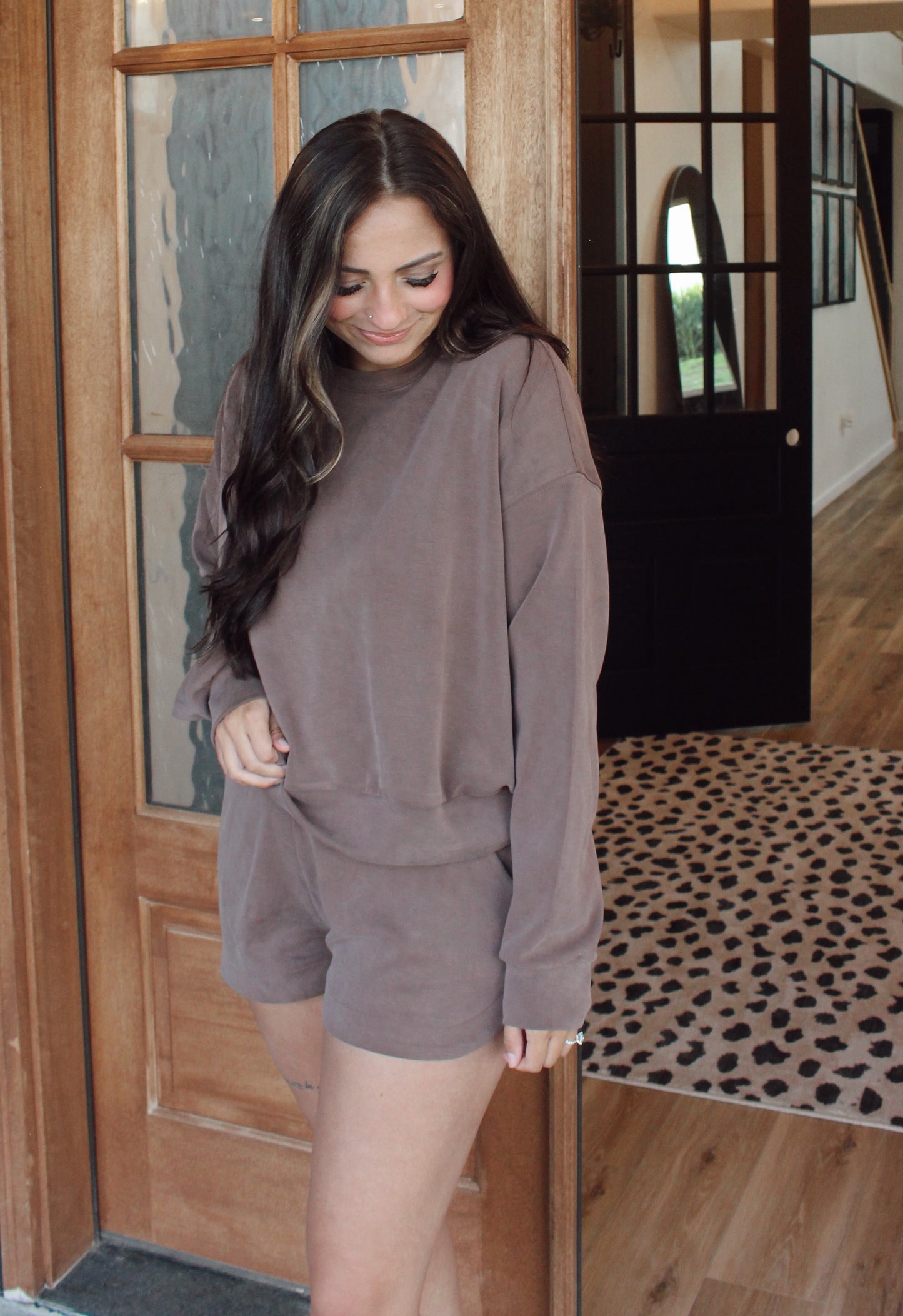Cloud Knit Lounge Shorts (Chocolate)