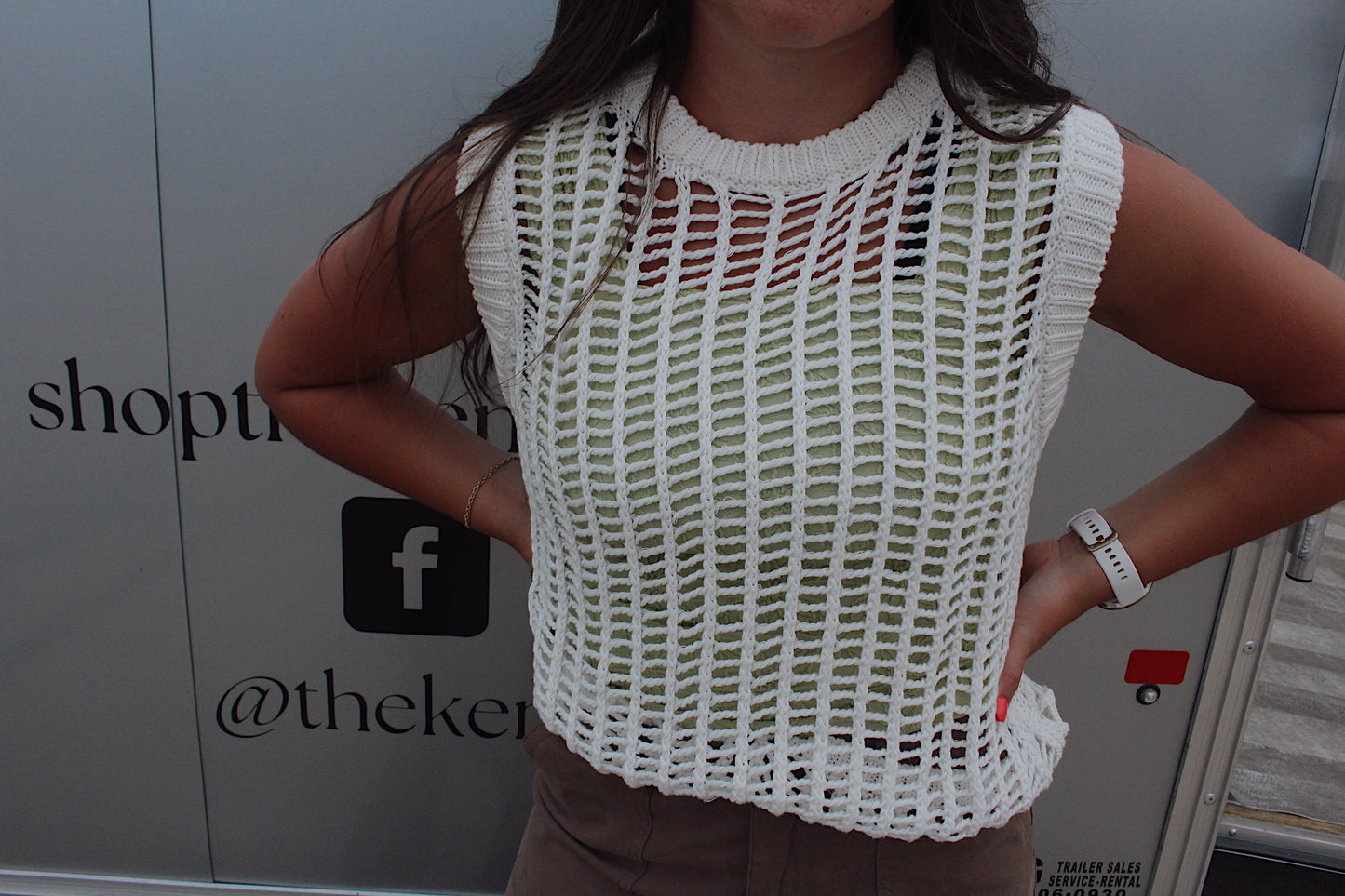 Open Knit Sleeveless Top