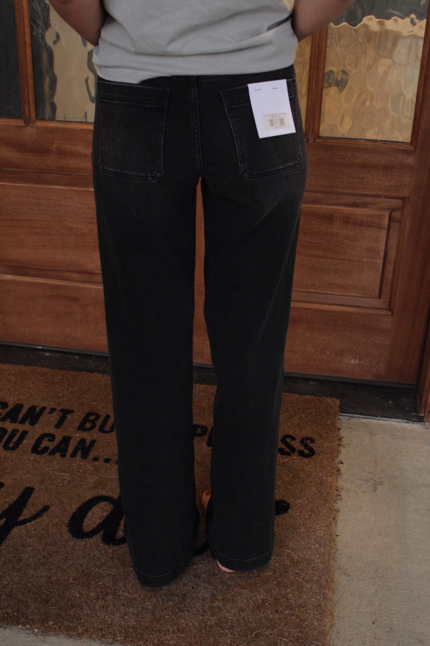 High Rise Wide Trouser Jeans- Vervet by Flying Monkey
