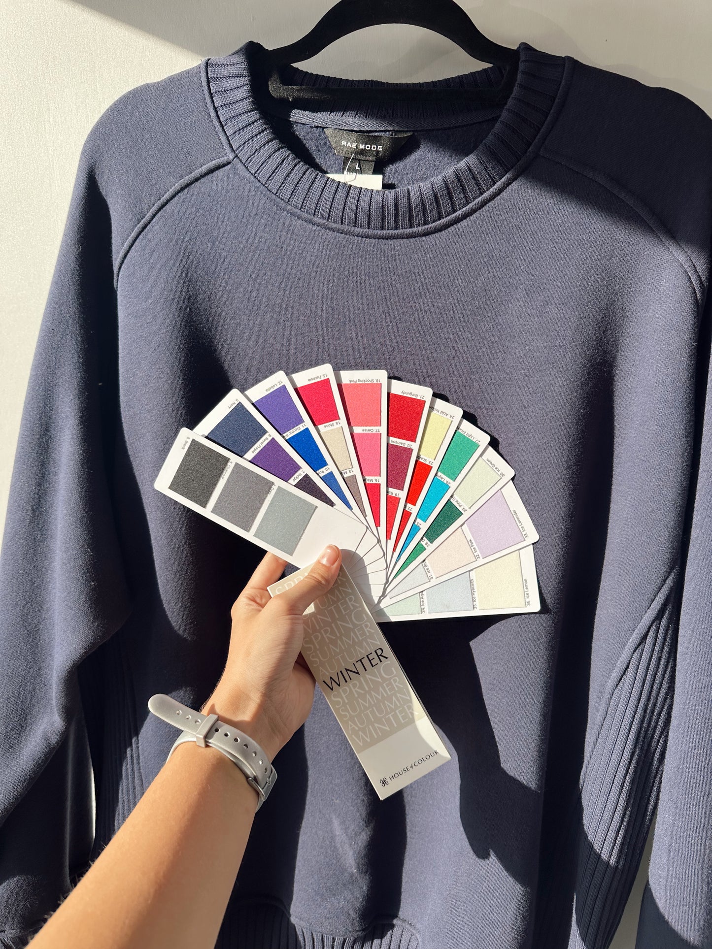 Ribbed French Terry Crewneck- Navy