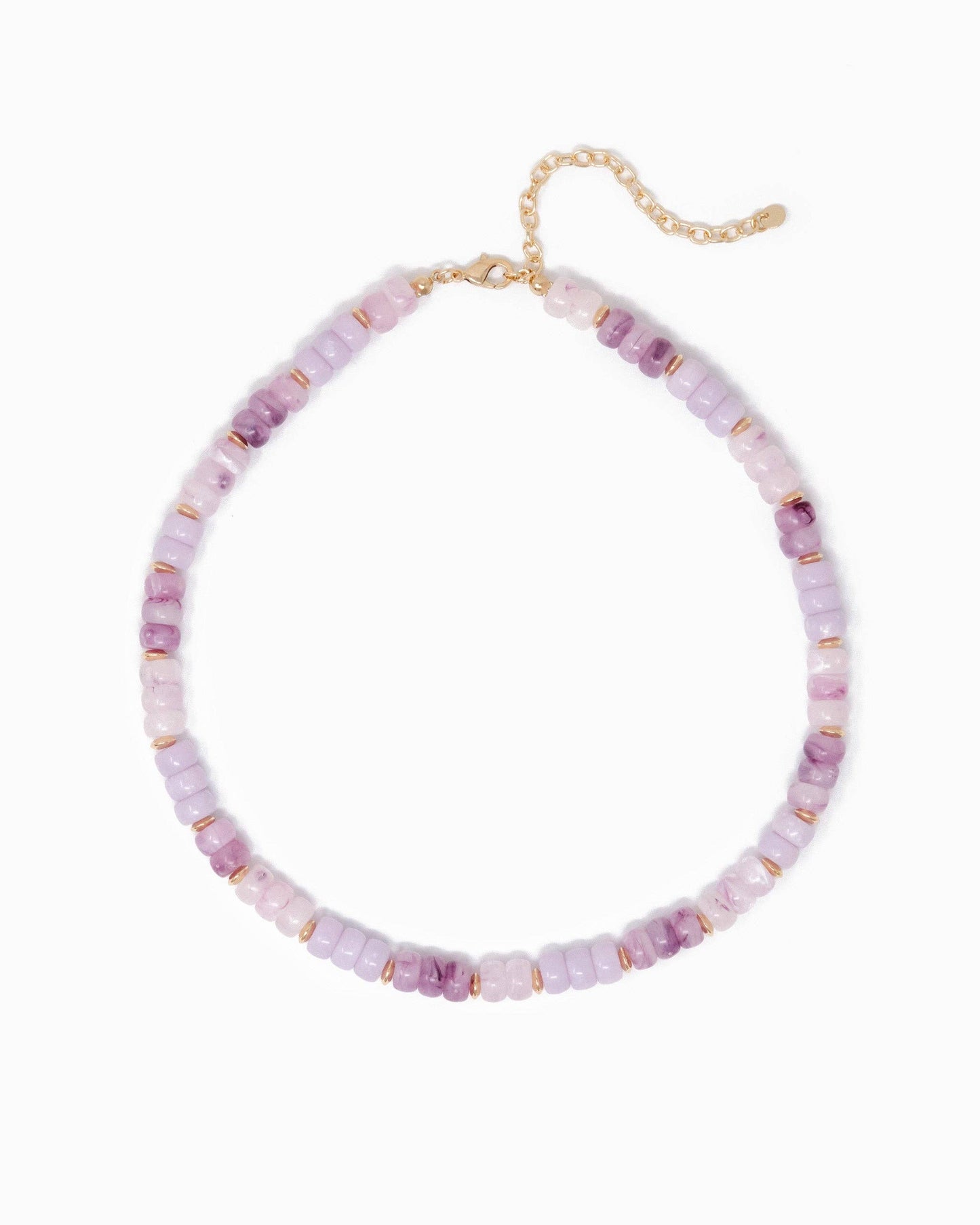 Multi-Color Beaded Necklace: Lavender