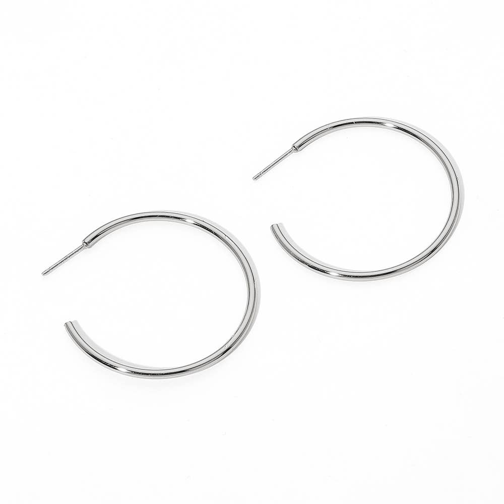 Stainless Steel Hoop Earrings
: Gold