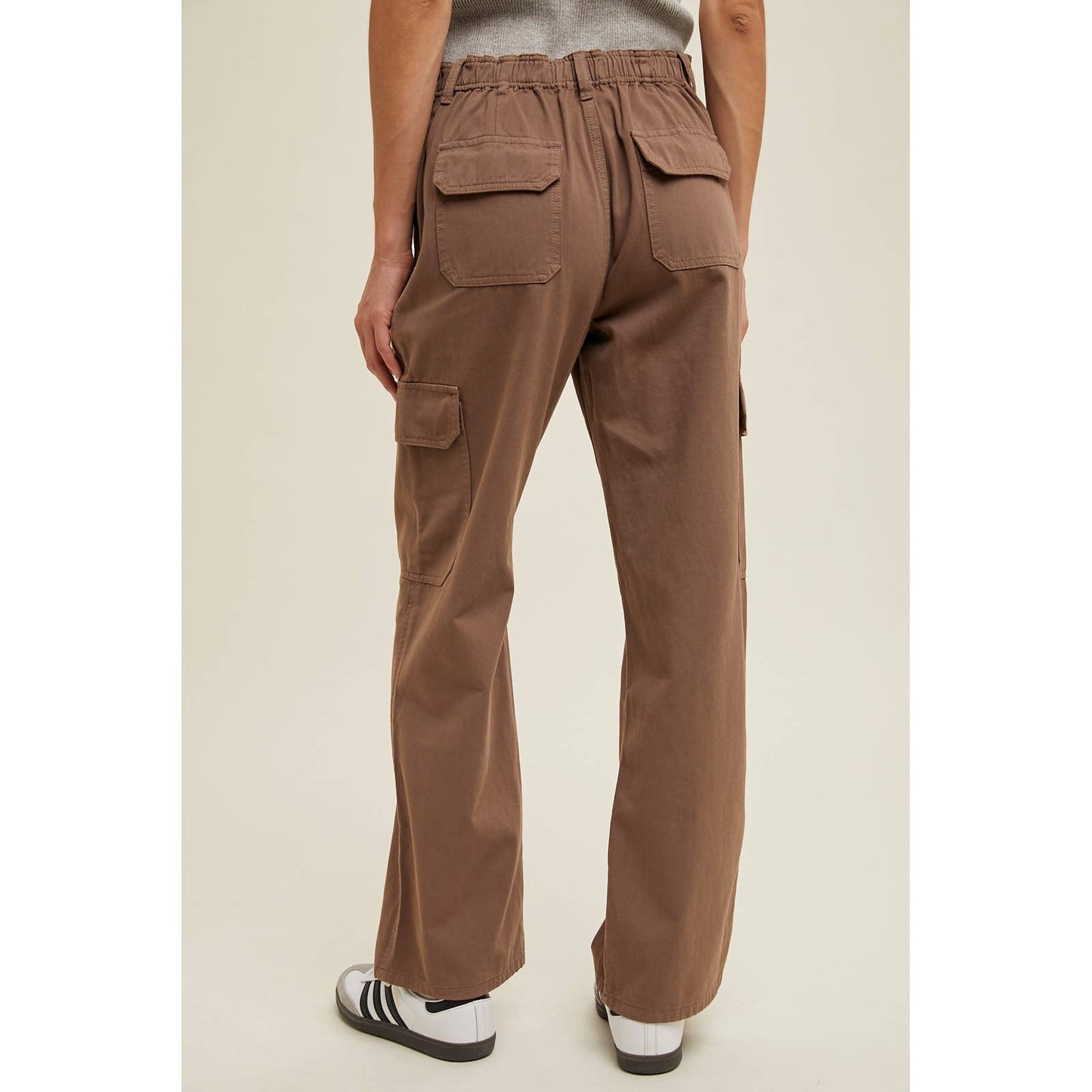 Straight Leg Cargo Pants: Mocha
