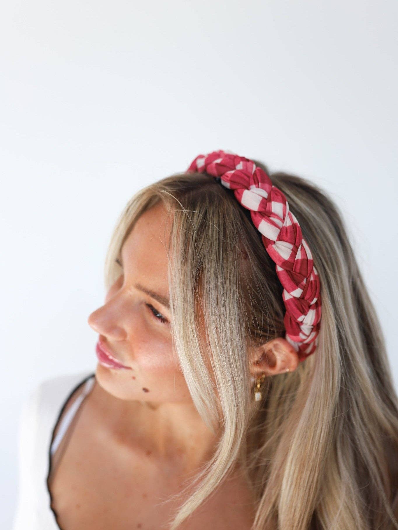 Red Gingham Headband