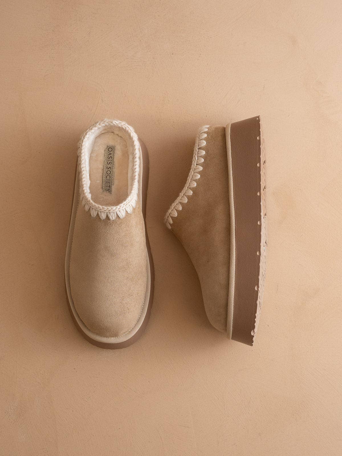 Brandi Almond Platform Cozy Mule Slipper