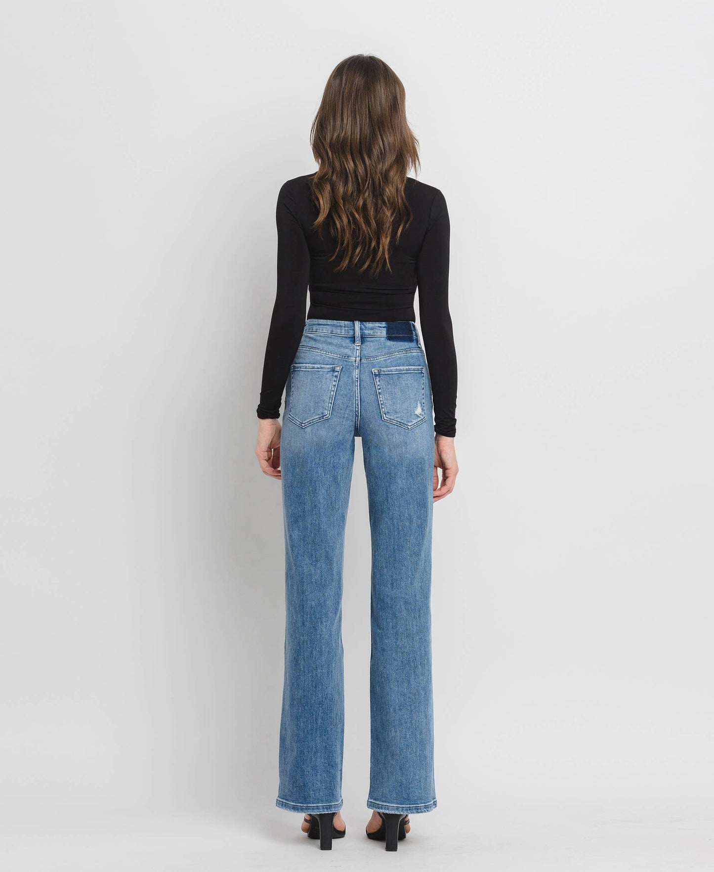 90'S Vintage Super High Rise Flare Jeans- Vervet by Flying Monkey
