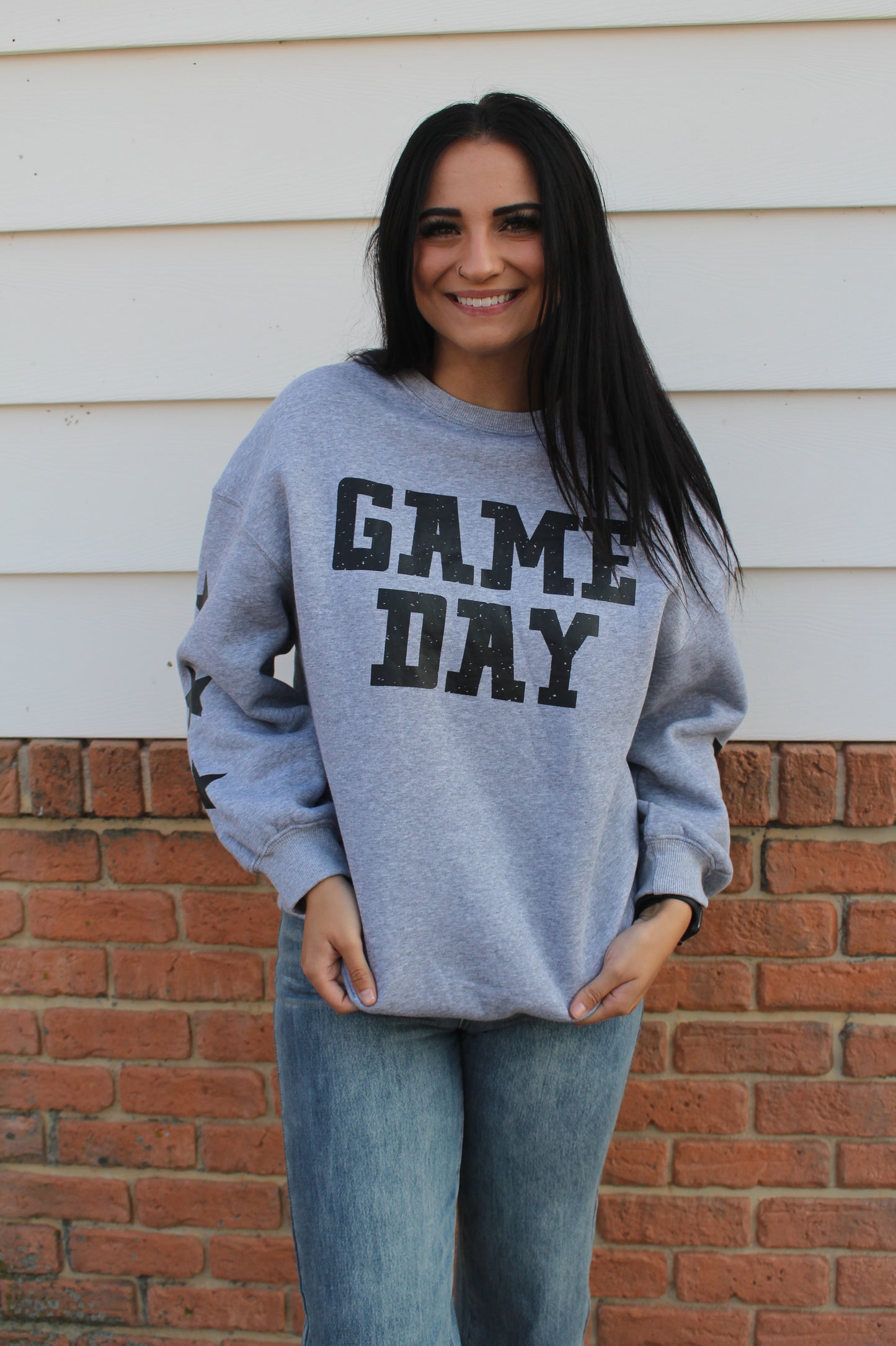 Black Stars Game Day Crewneck (Oversized)