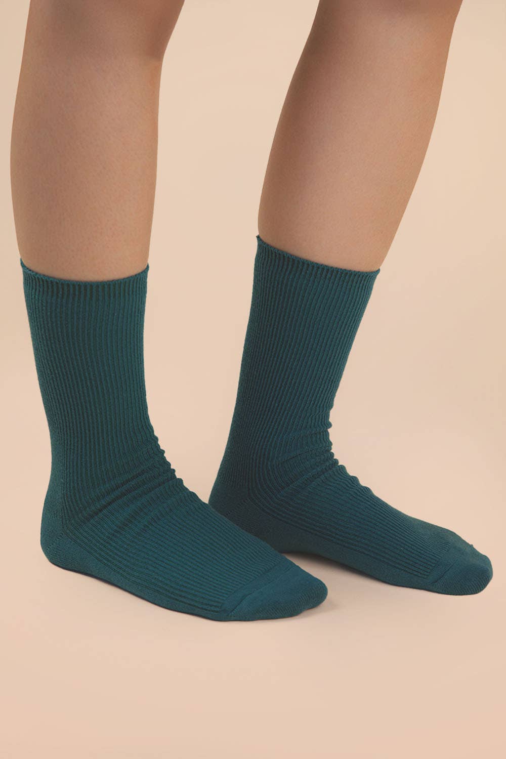 Ribbed mock socks: Forest