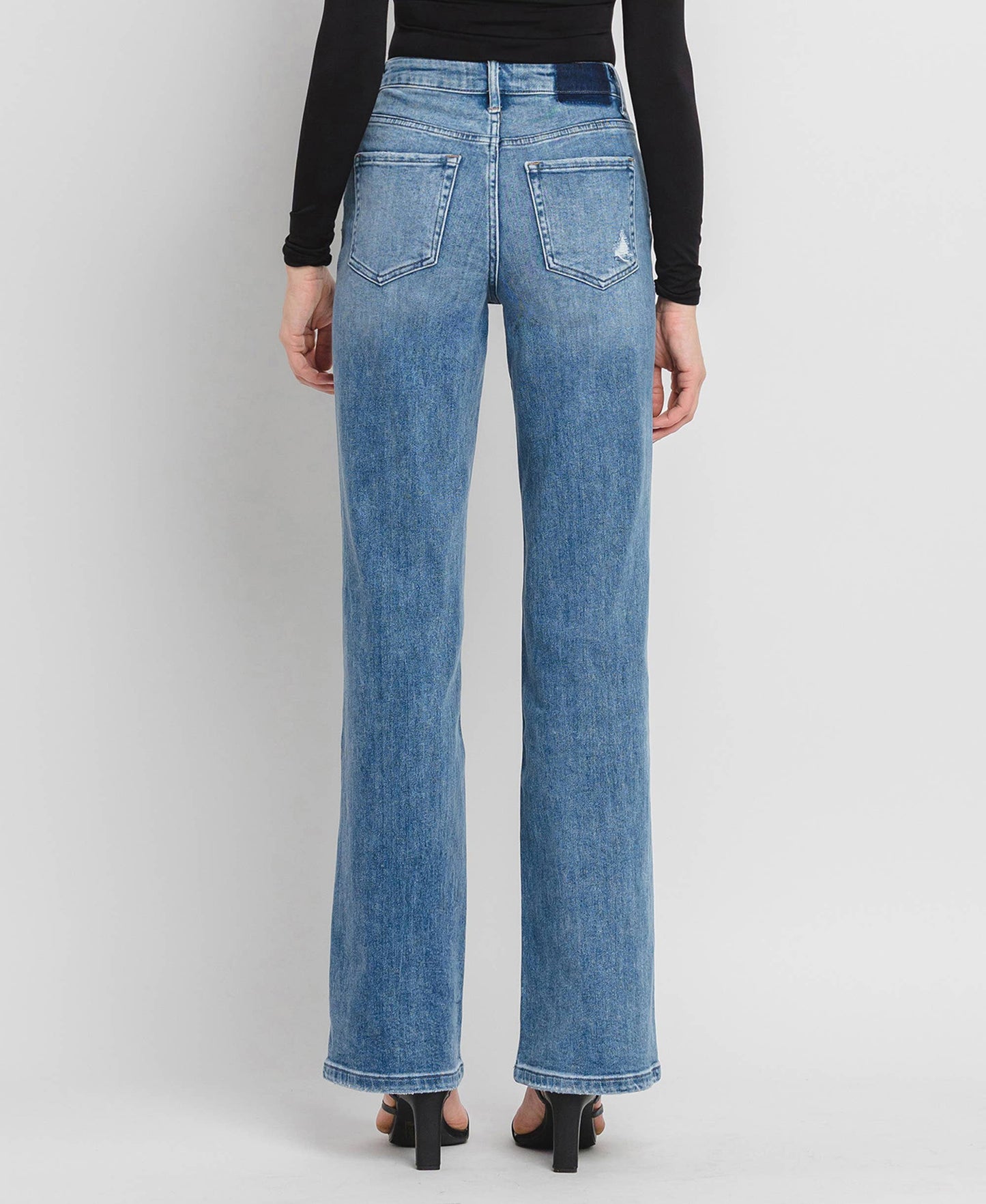 90'S Vintage Super High Rise Flare Jeans- Vervet by Flying Monkey