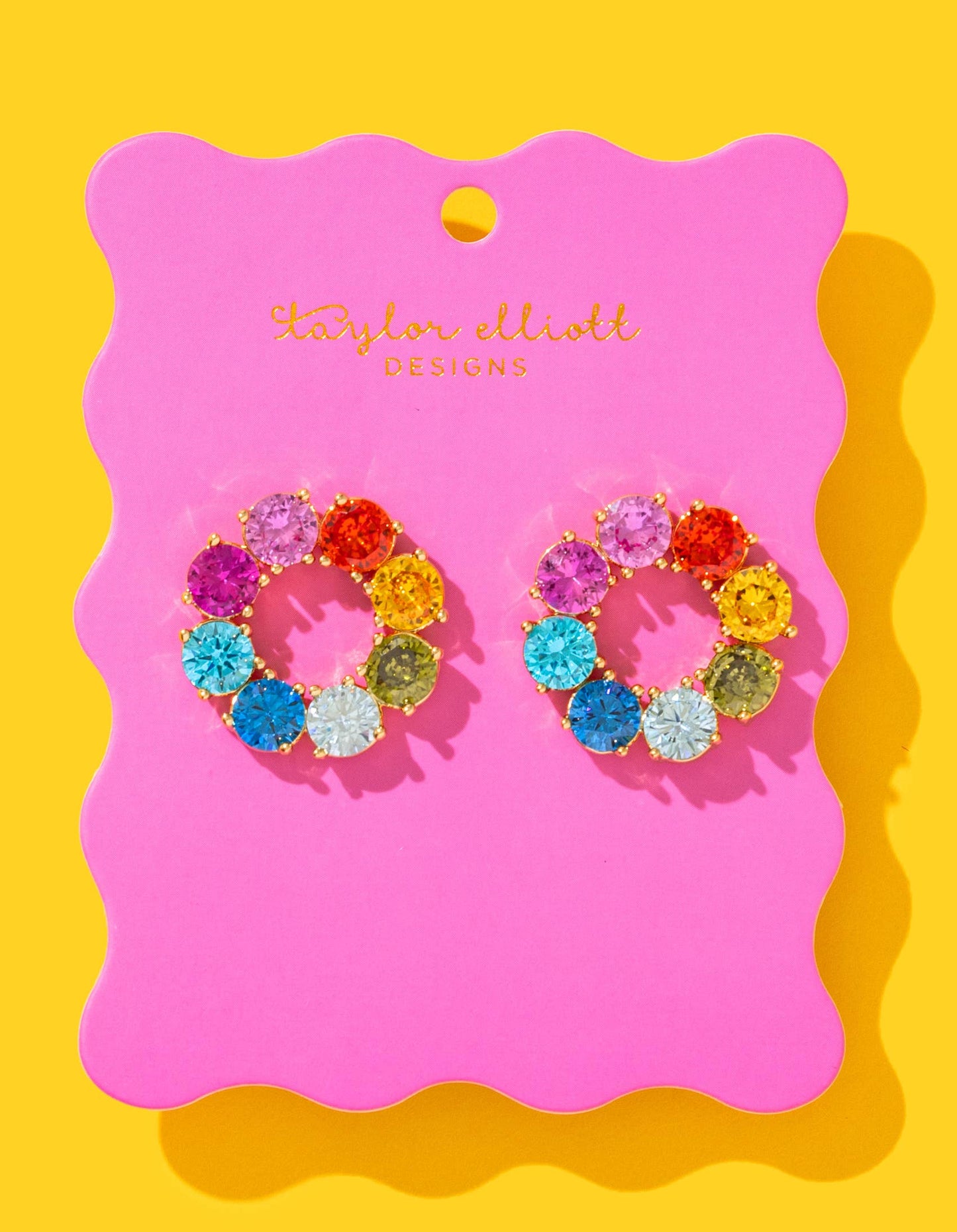 Circles Colorful Gem Earrings