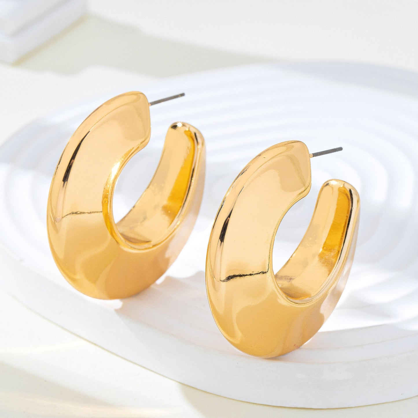 Chunky Bubble Hoop Earrings : Gold