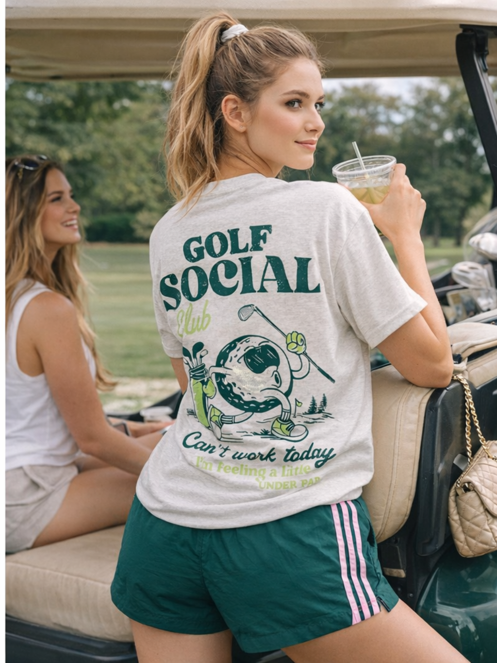 Golf Social Oversized Grey T-Shirt: Ash Grey