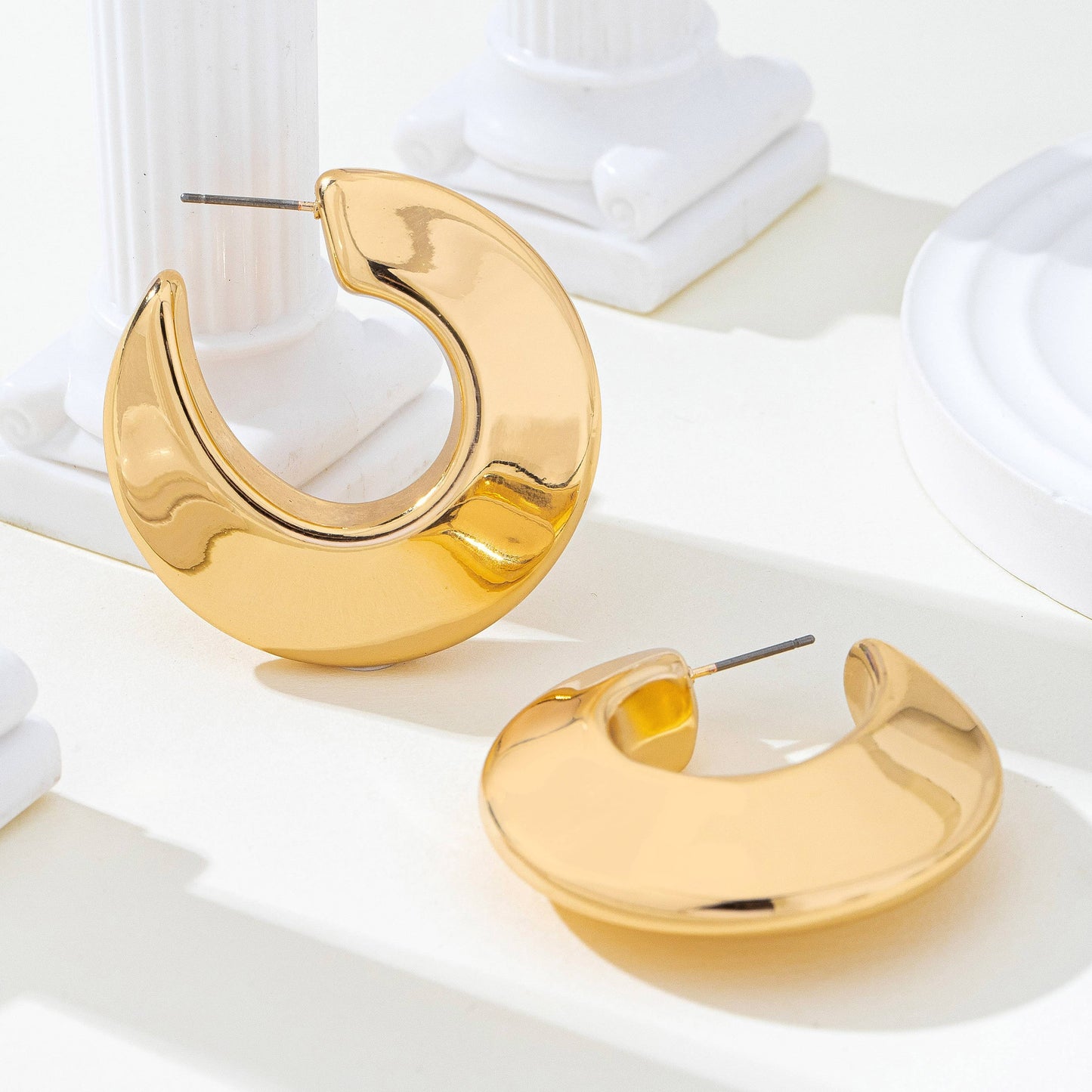 Chunky Bubble Hoop Earrings : Gold